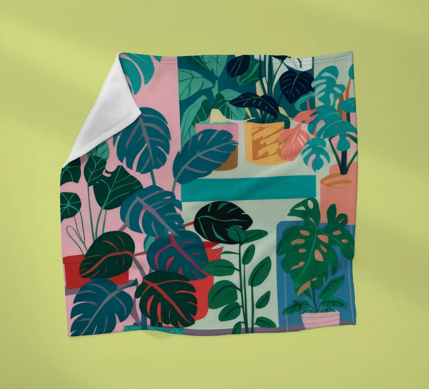 Monstera Leaf Study fleece blanket by Paez Harmony