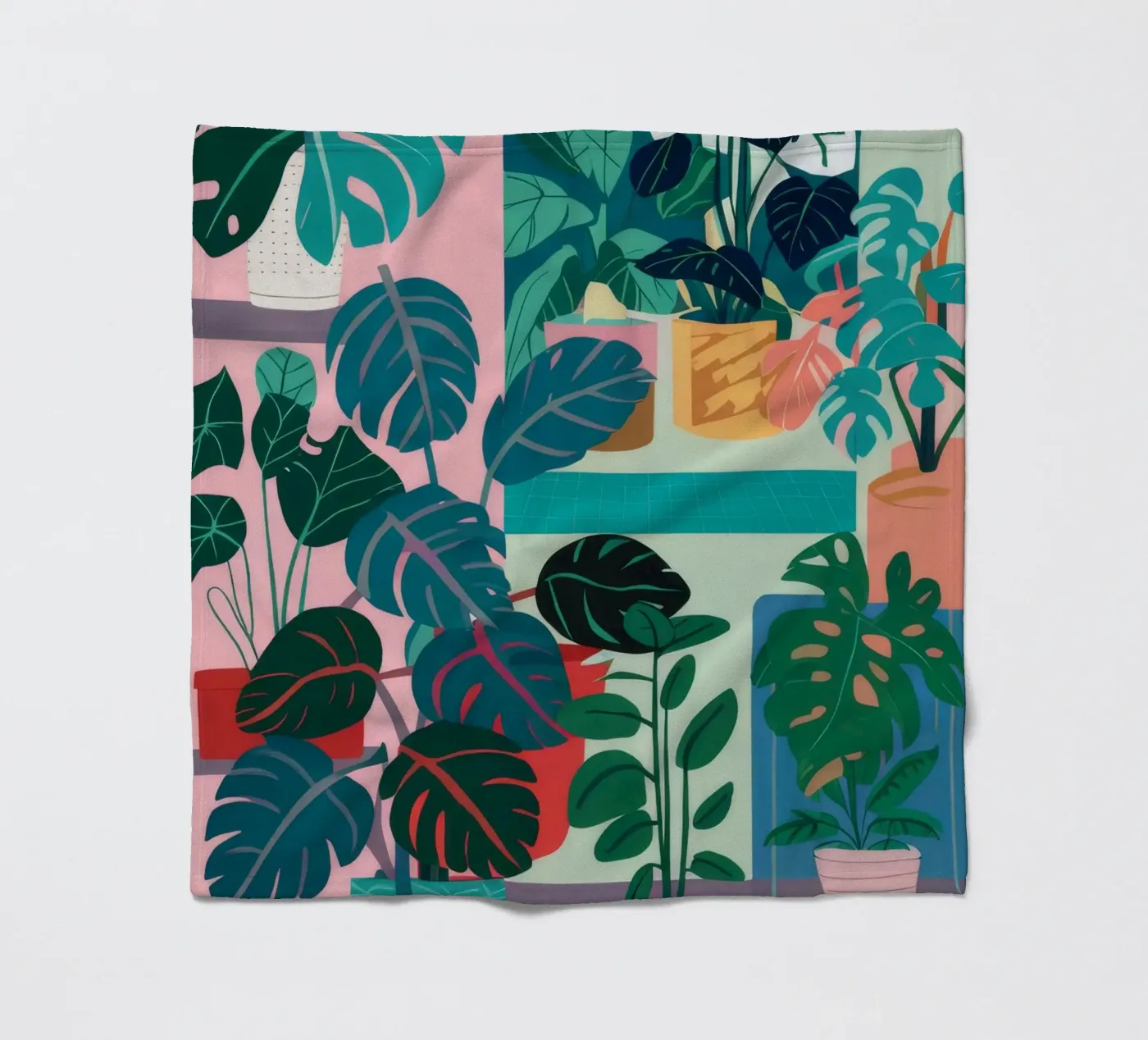 Monstera Leaf Study fleece blanket by Paez Harmony