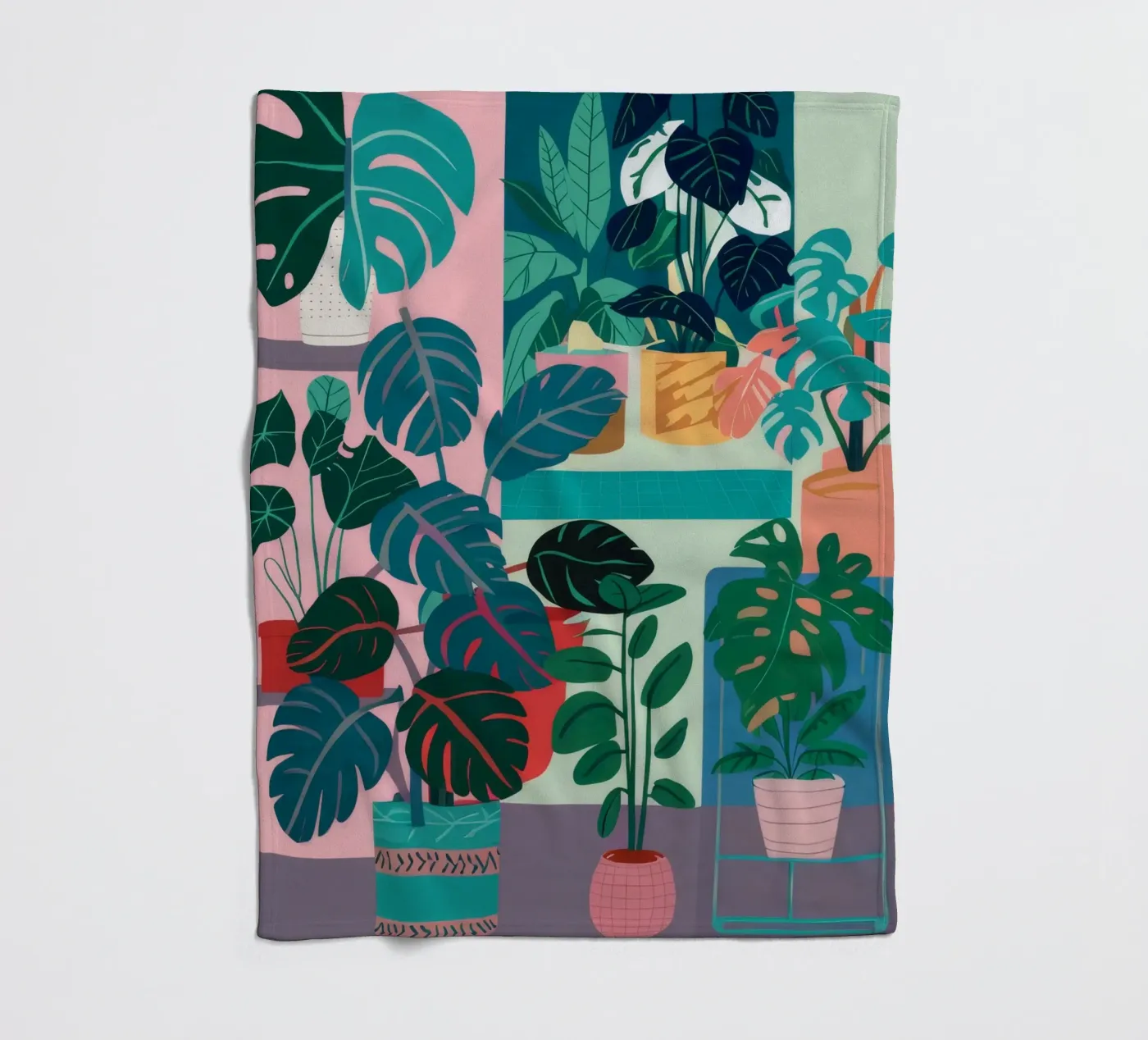 Monstera Leaf Study fleece blanket by Paez Harmony