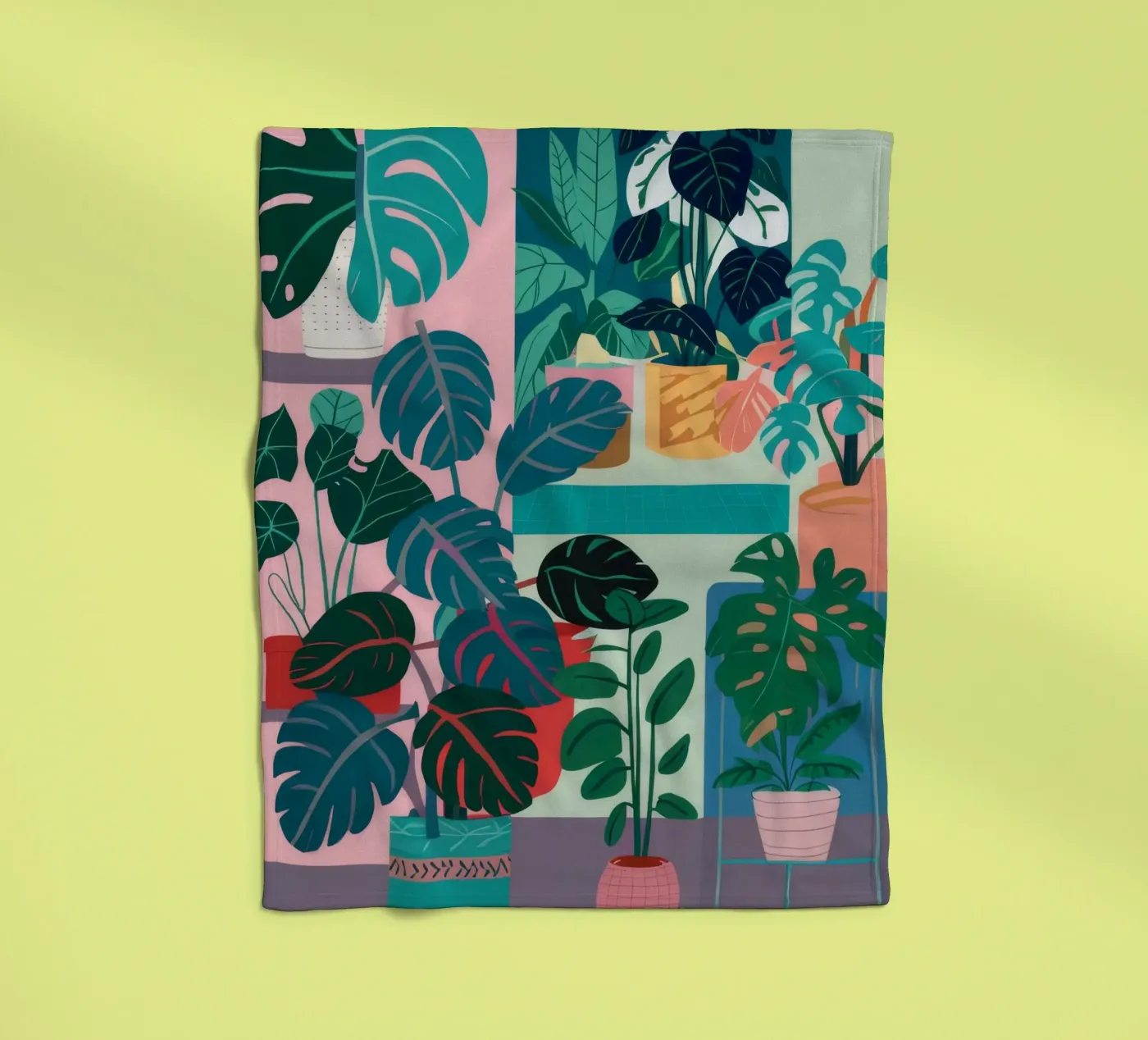 Monstera Leaf Study fleece blanket by Paez Harmony
