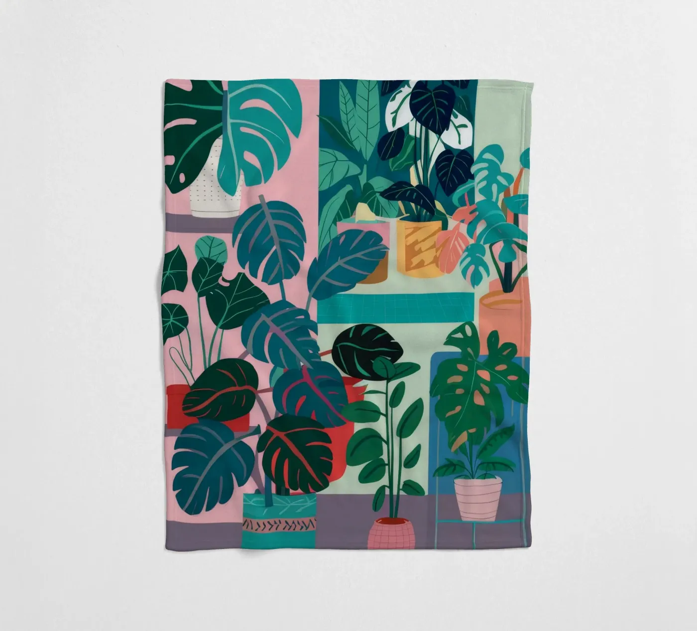 Monstera Leaf Study fleece blanket by Paez Harmony