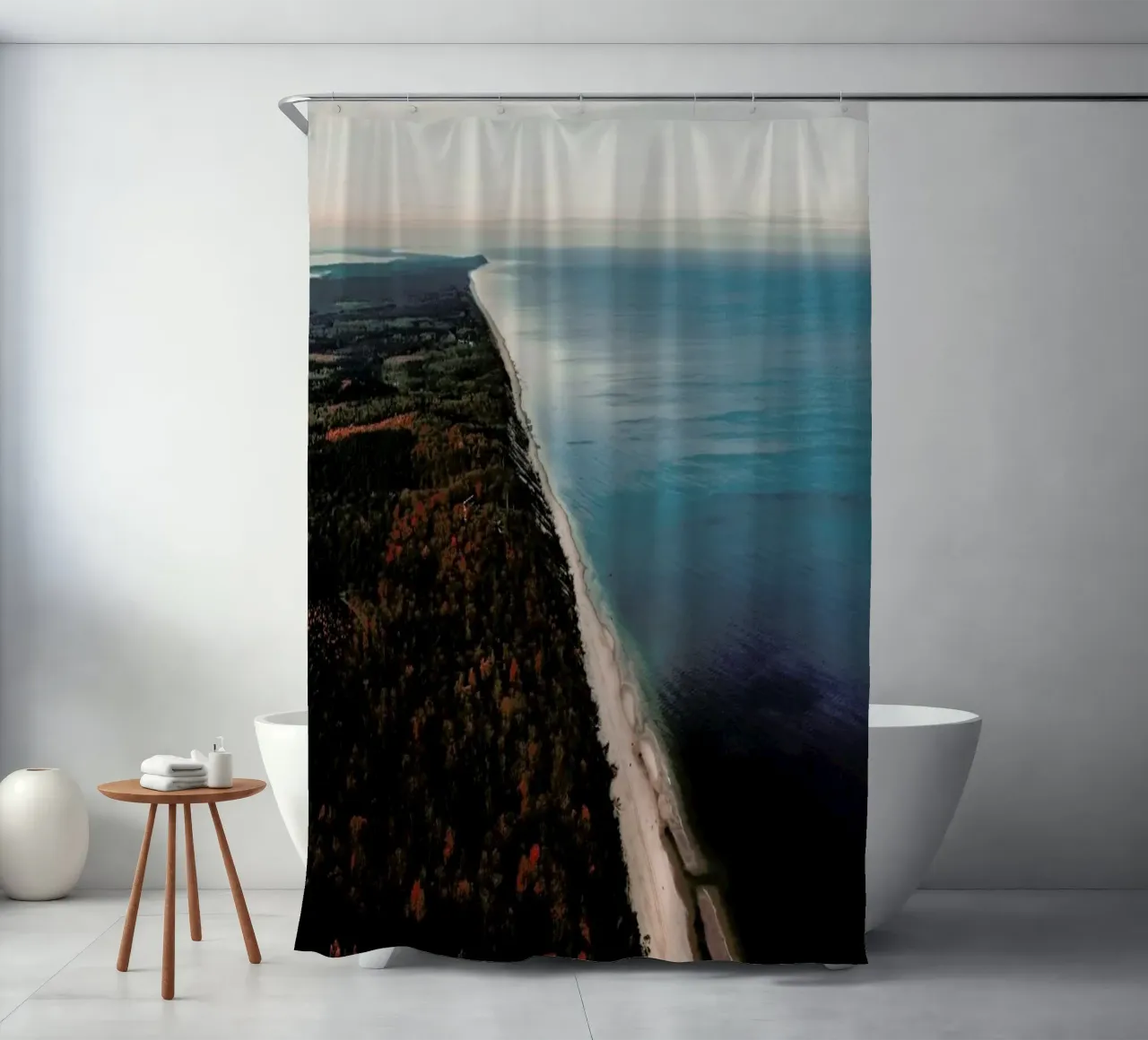 Baltic Coastline shower curtain by Sebastian Hilgetag