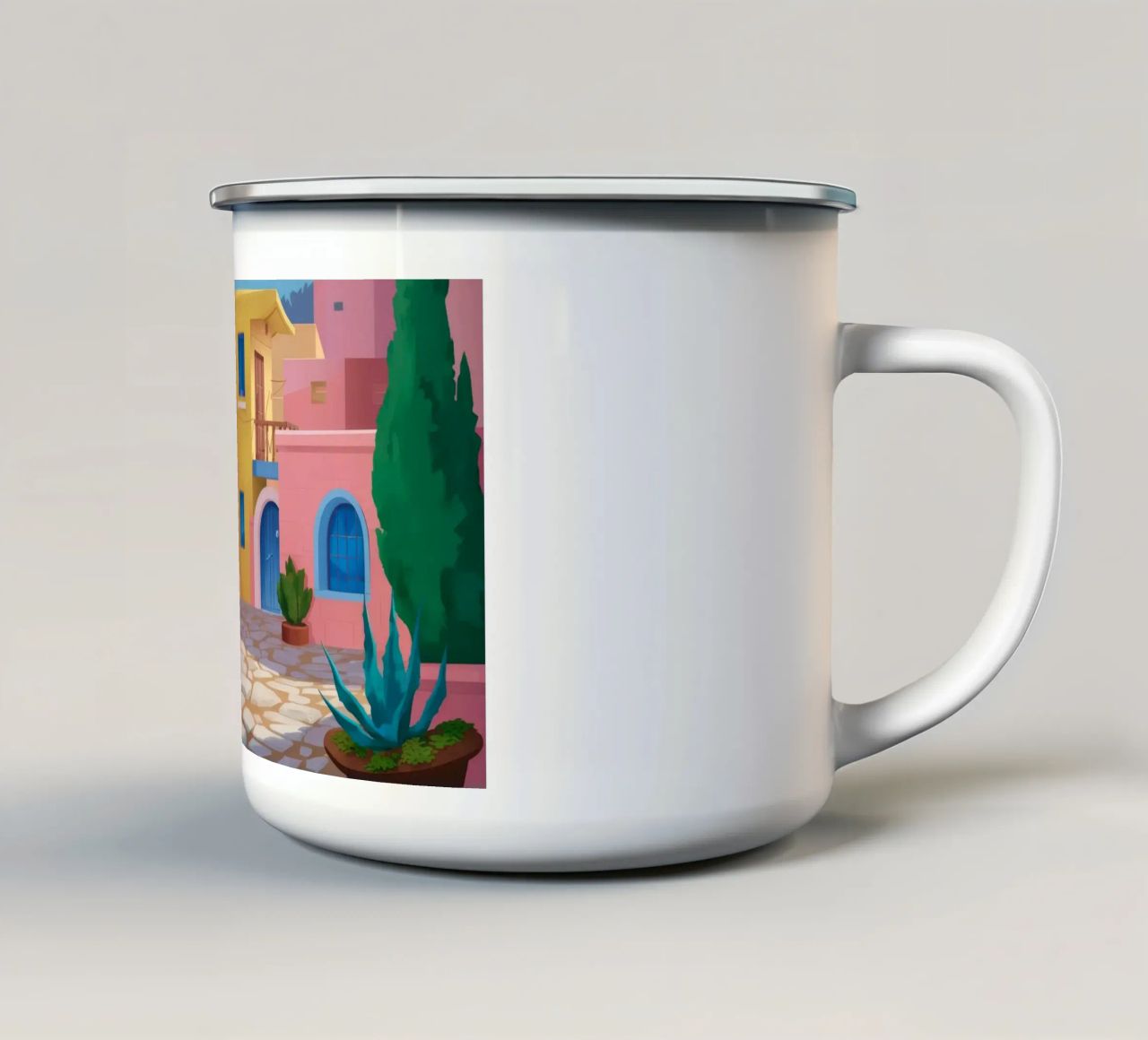 Vicolo illuminato in fiore tazza in smalto da Haven Mirage