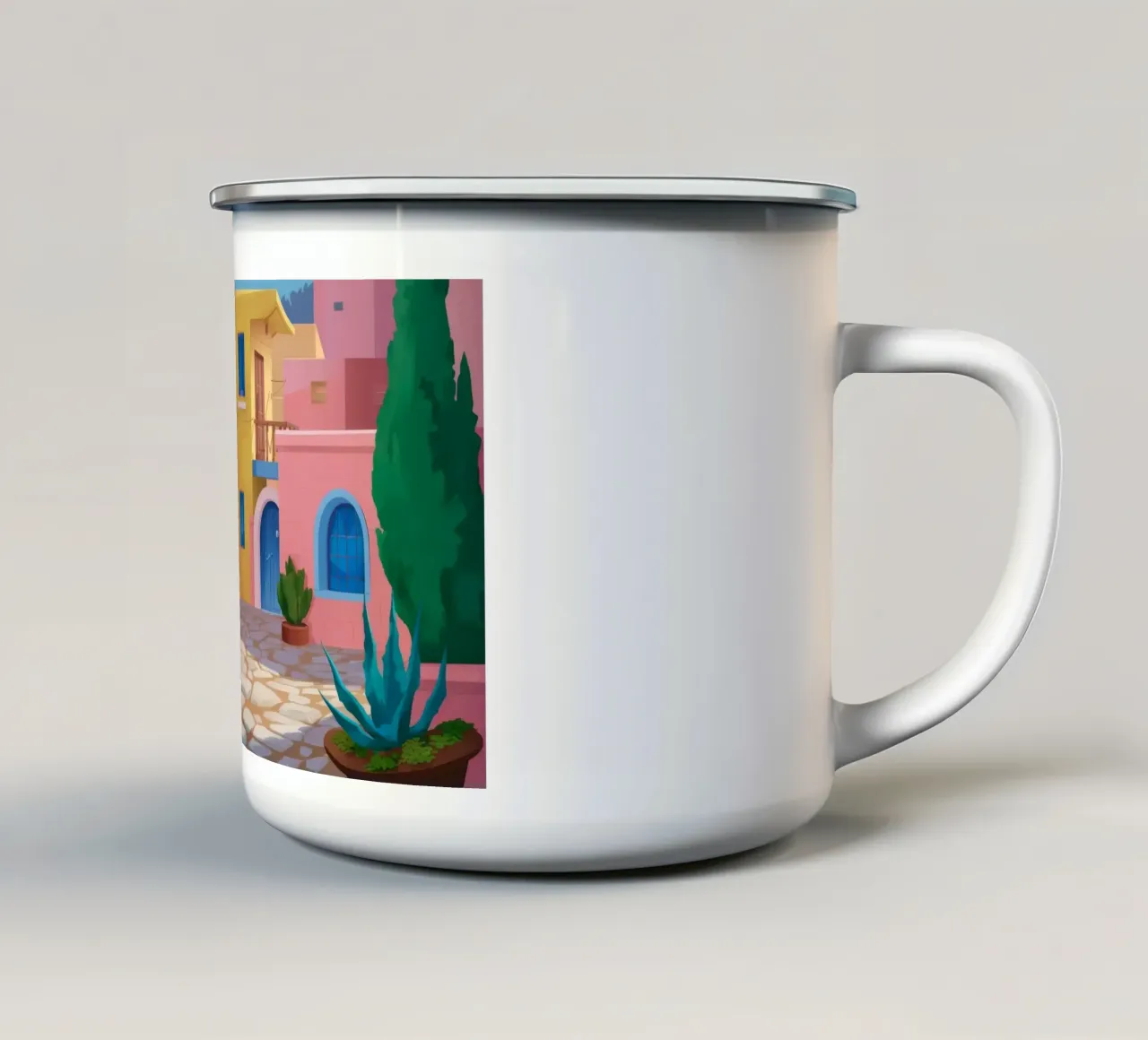 Vicolo illuminato in fiore tazza in smalto da Haven Mirage