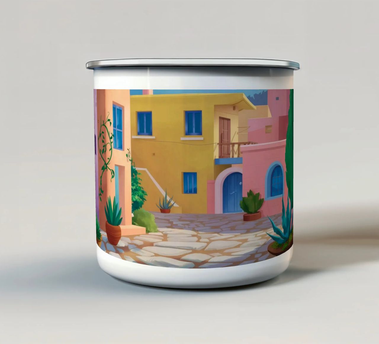 Vicolo illuminato in fiore tazza in smalto da Haven Mirage