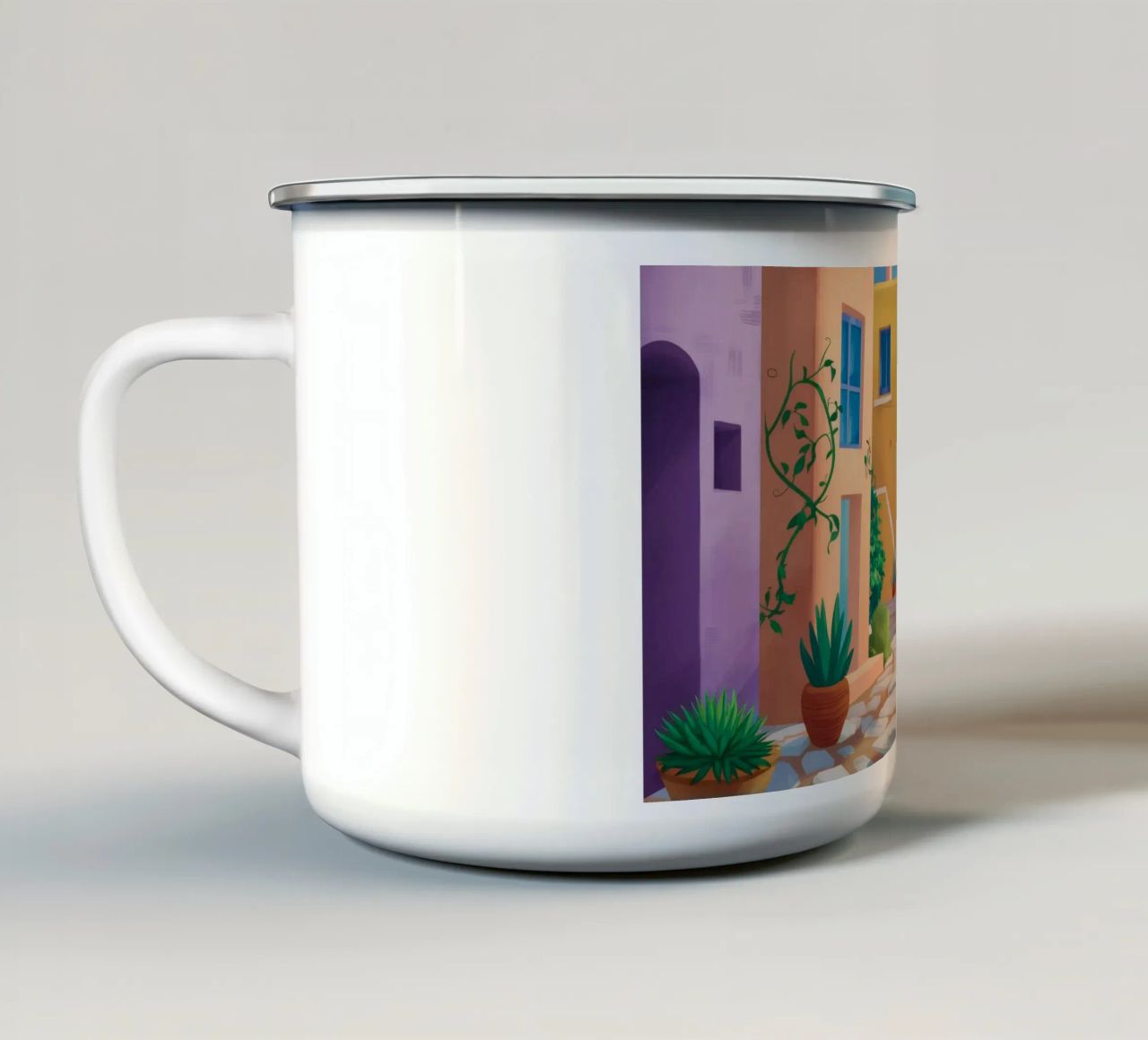 Vicolo illuminato in fiore tazza in smalto da Haven Mirage