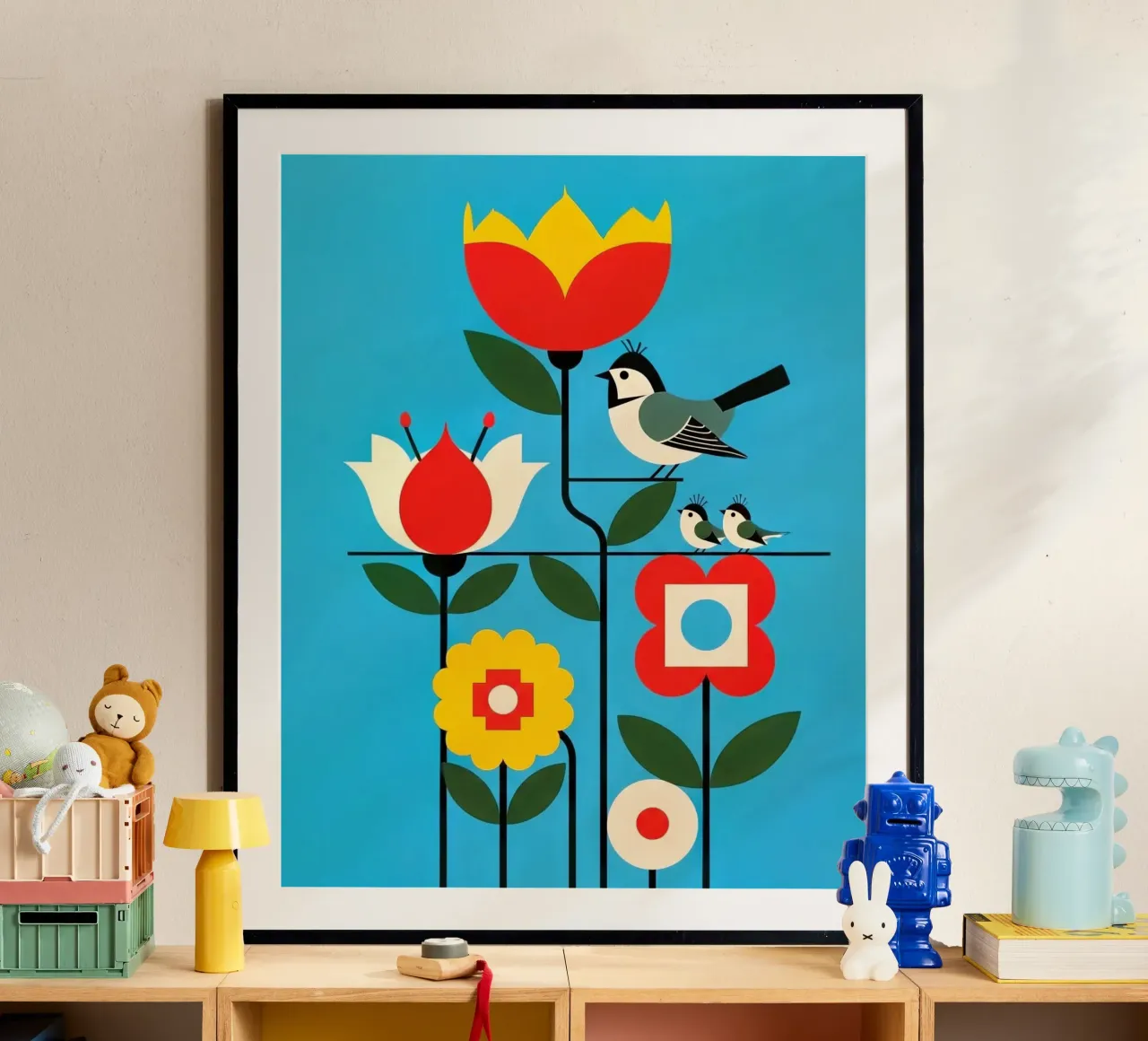 floral bauhaus #047: Blooms & Avian Perch poster da Zen Design