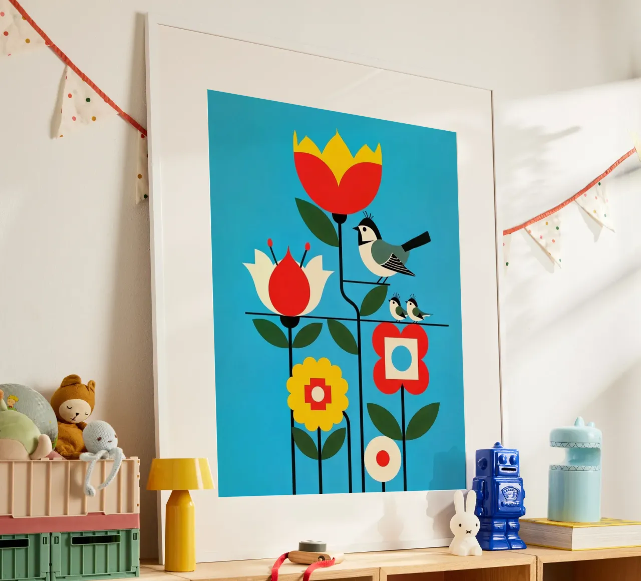 floral bauhaus #047: Blooms & Avian Perch poster da Zen Design