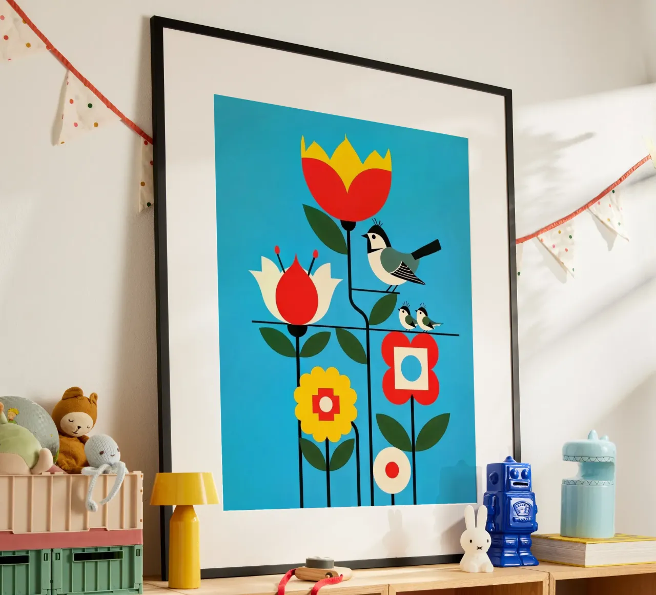 floral bauhaus #047: Blooms & Avian Perch poster da Zen Design