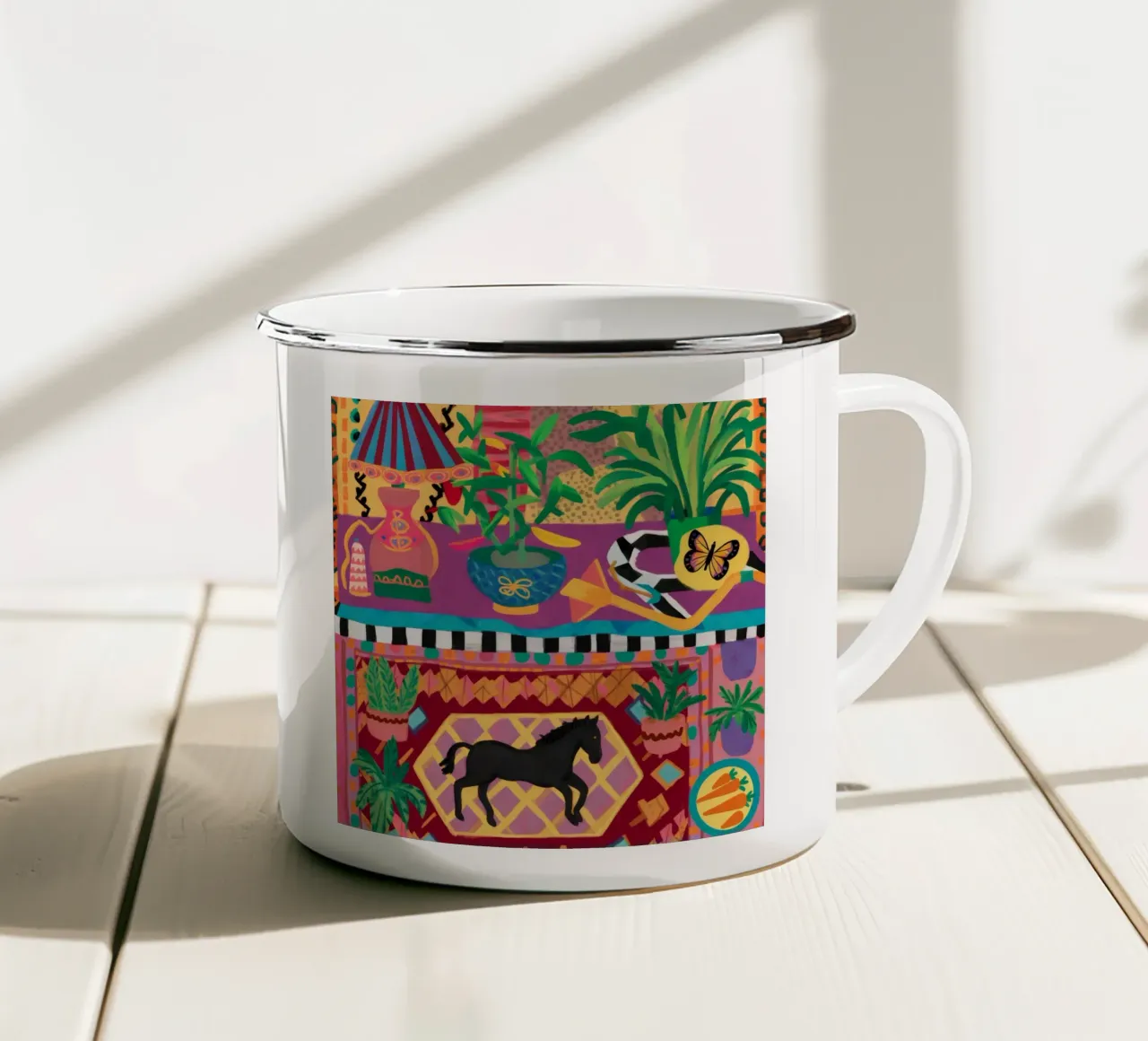 Sogno di arazzo equestre tazza in smalto da Paez Harmony