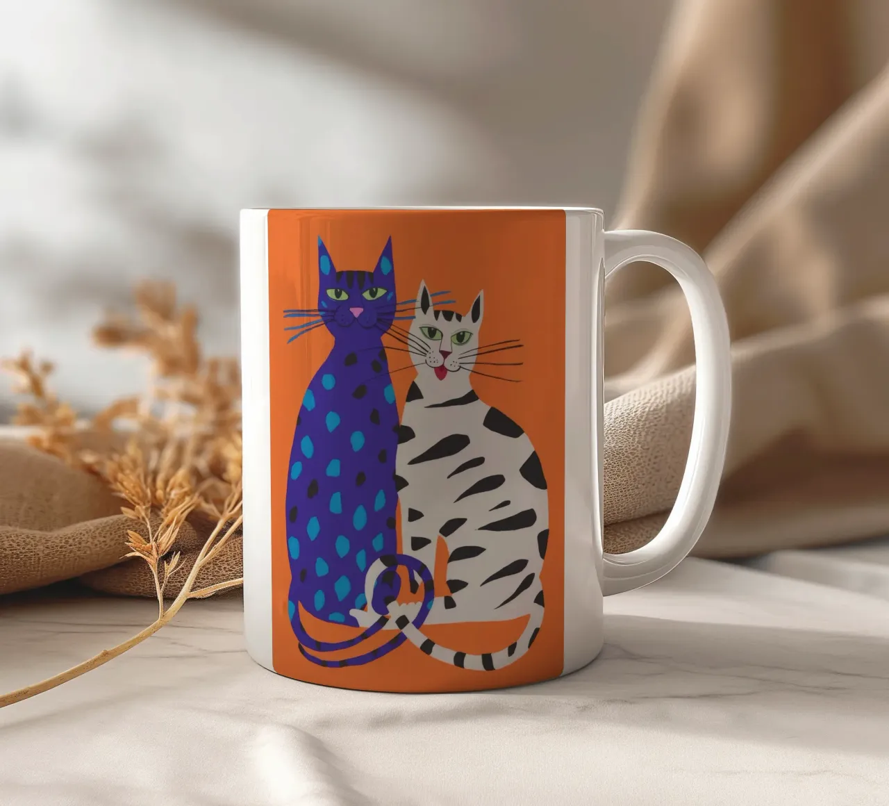 Duo di gatti freddi tazza in ceramica da Haven Mirage