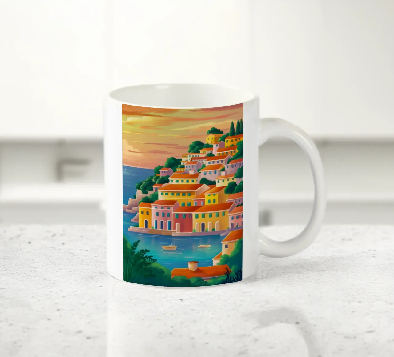 Portofino Gouden Uur keramische mok van Paez Harmony