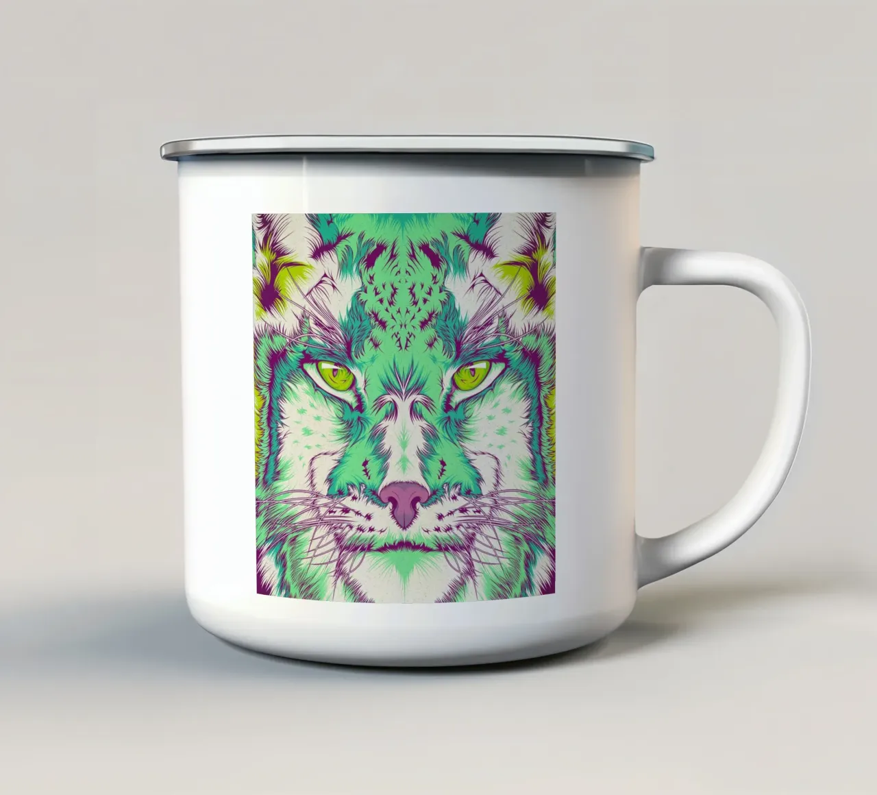 Lynx tazza in smalto da Cranio Dsgn