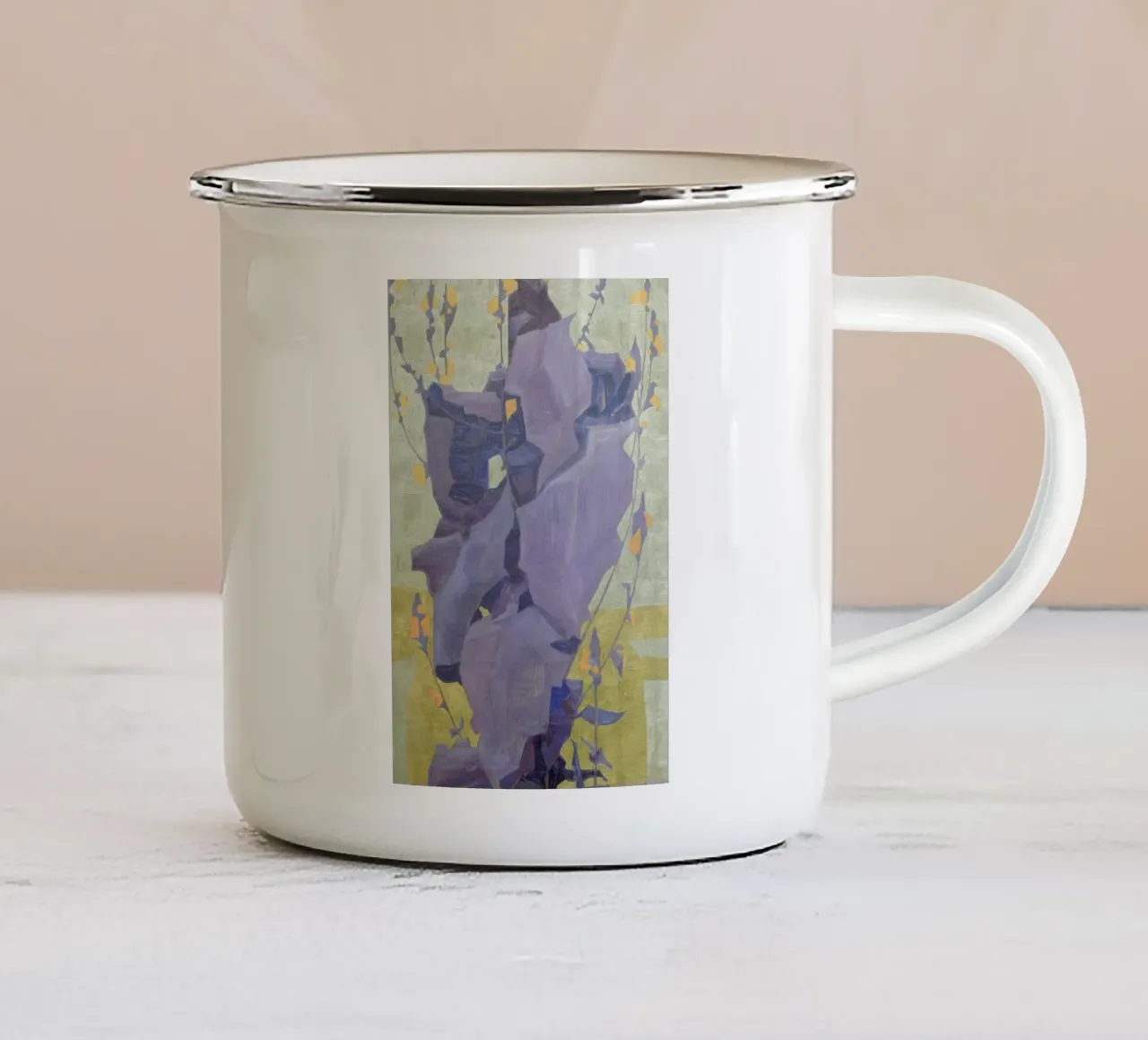 Schiele - Stylised Flowers II tazza in smalto da Vintage by JUNIQE