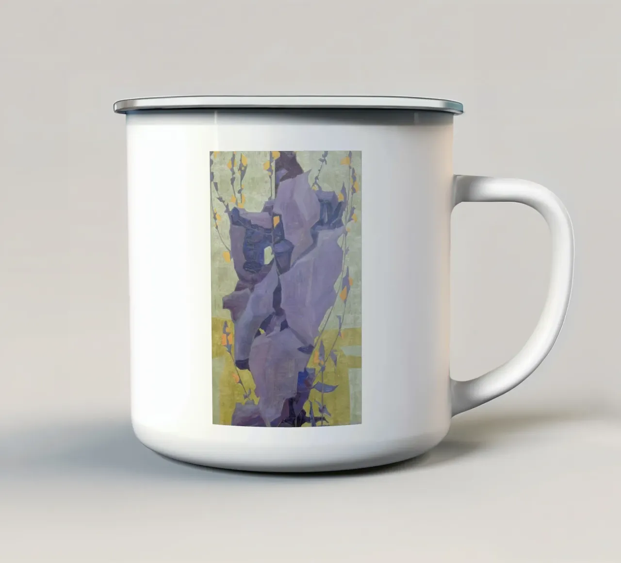Schiele - Stylised Flowers II tazza in smalto da Vintage by JUNIQE