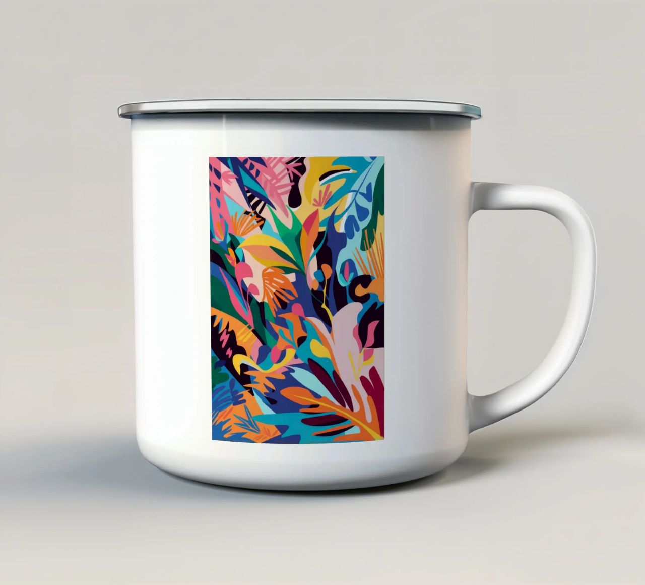 Jungle Abstraction Splash enamel mug by Haven Mirage