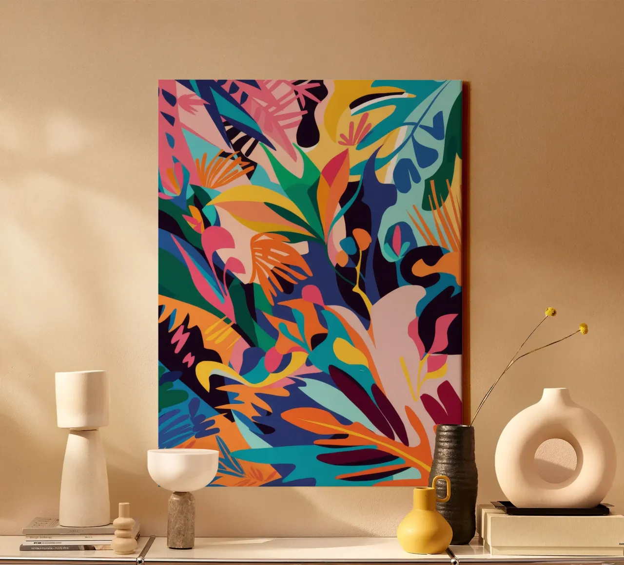 Jungle Abstraction Splash toile avec Caisse américaine de Haven Mirage