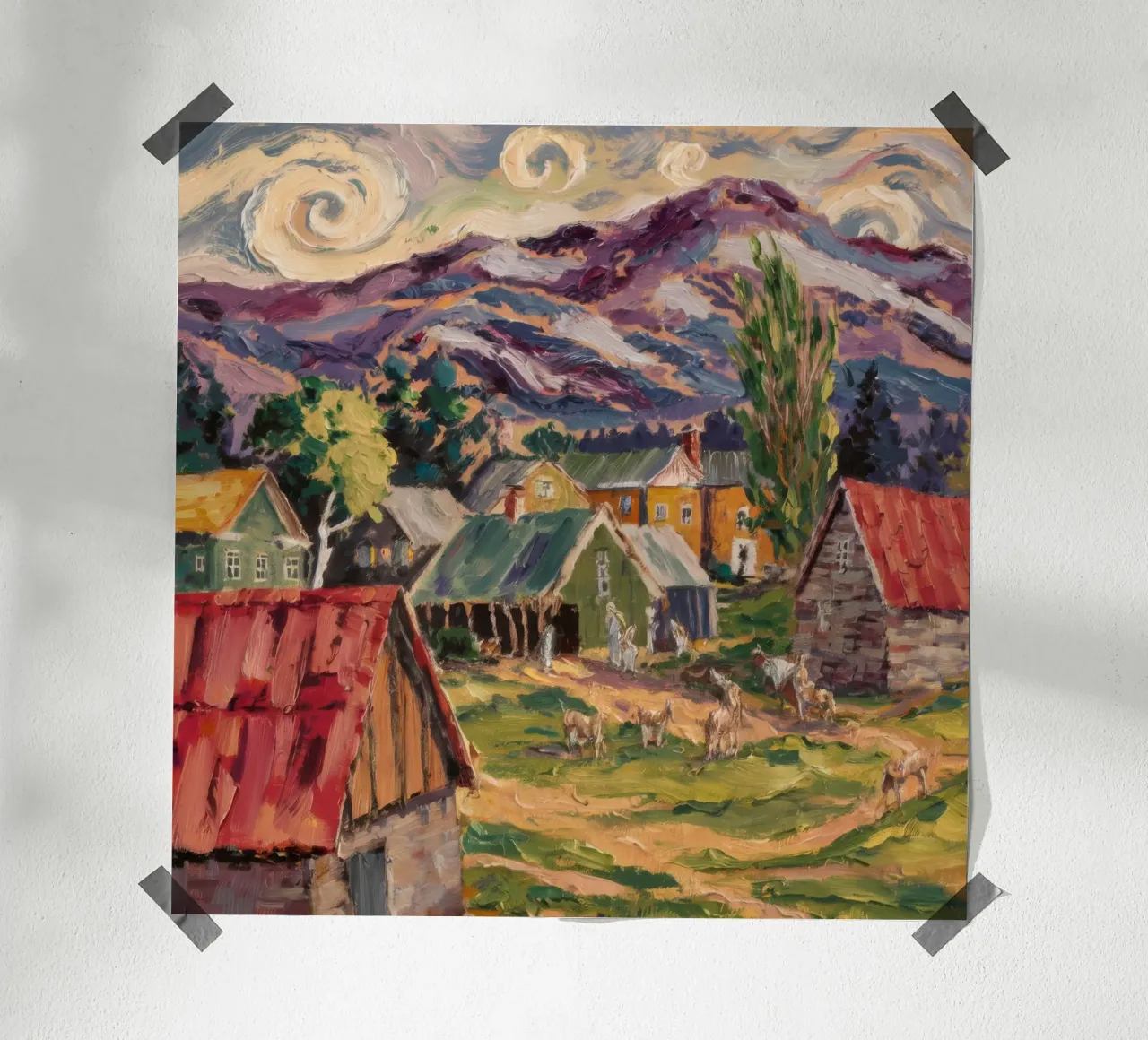 Villaggio Starry Mountain poster da Lush Essence