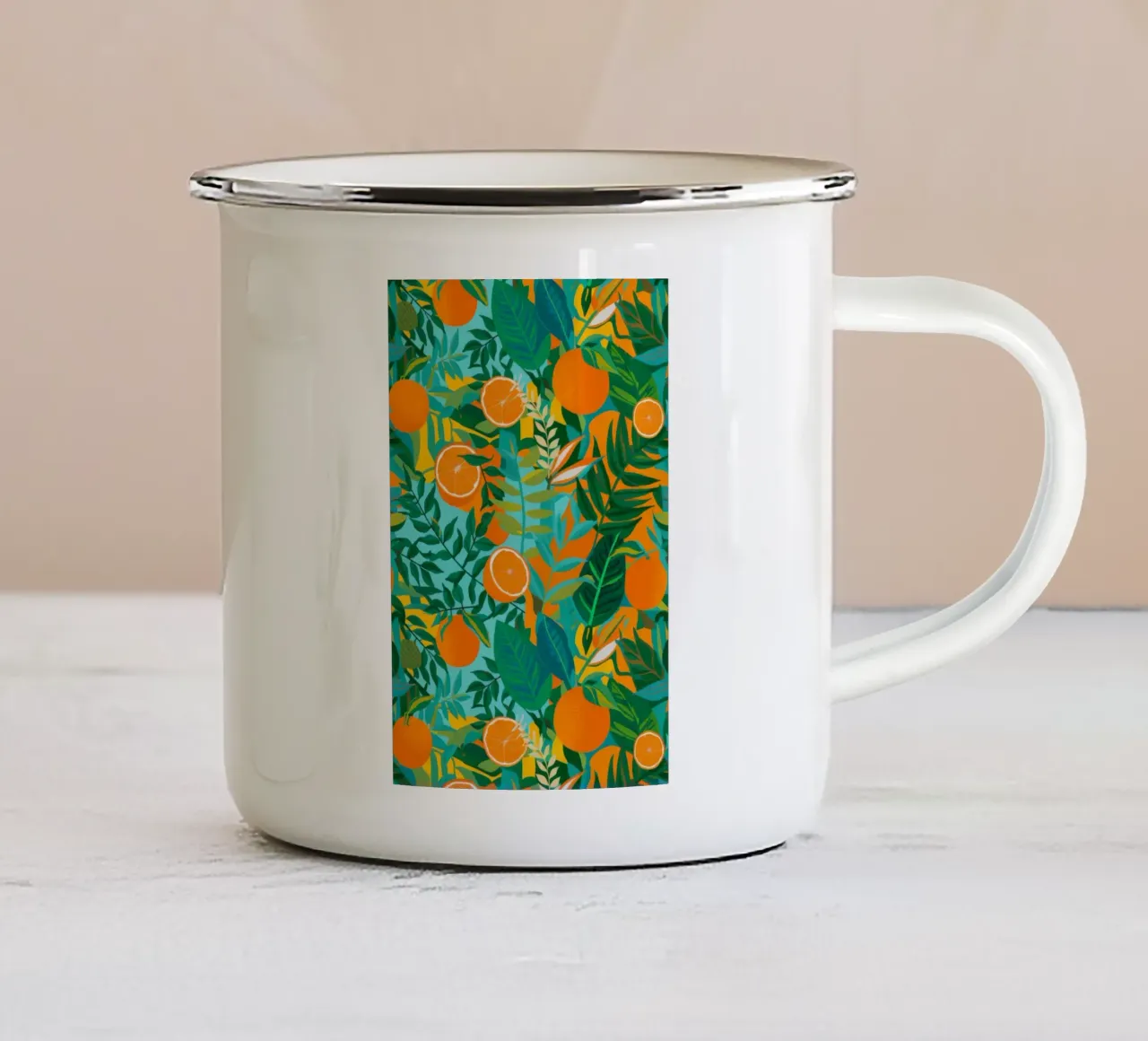 Beatitudine arancione tazza in smalto da Grande Serene
