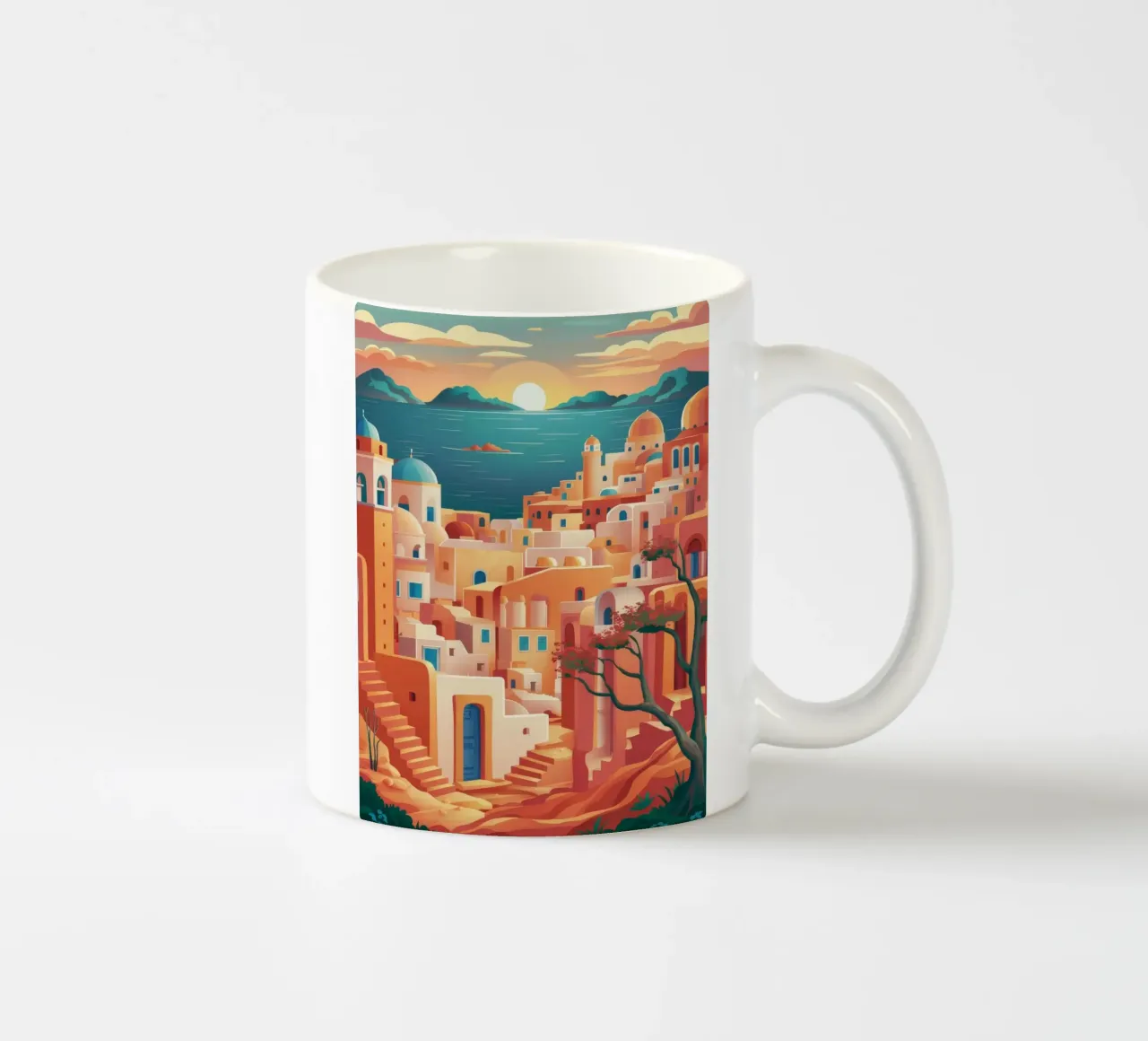 Desert Citadel Sunset ceramic mug by Paez Harmony