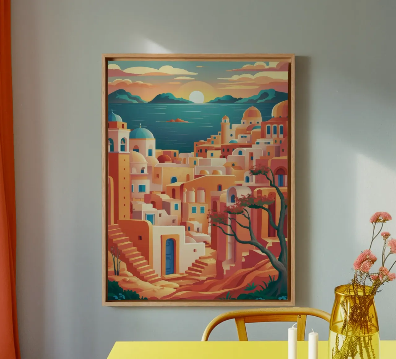 Tramonto della Cittadella del Deserto tela con Cornice a cassetta da Paez Harmony