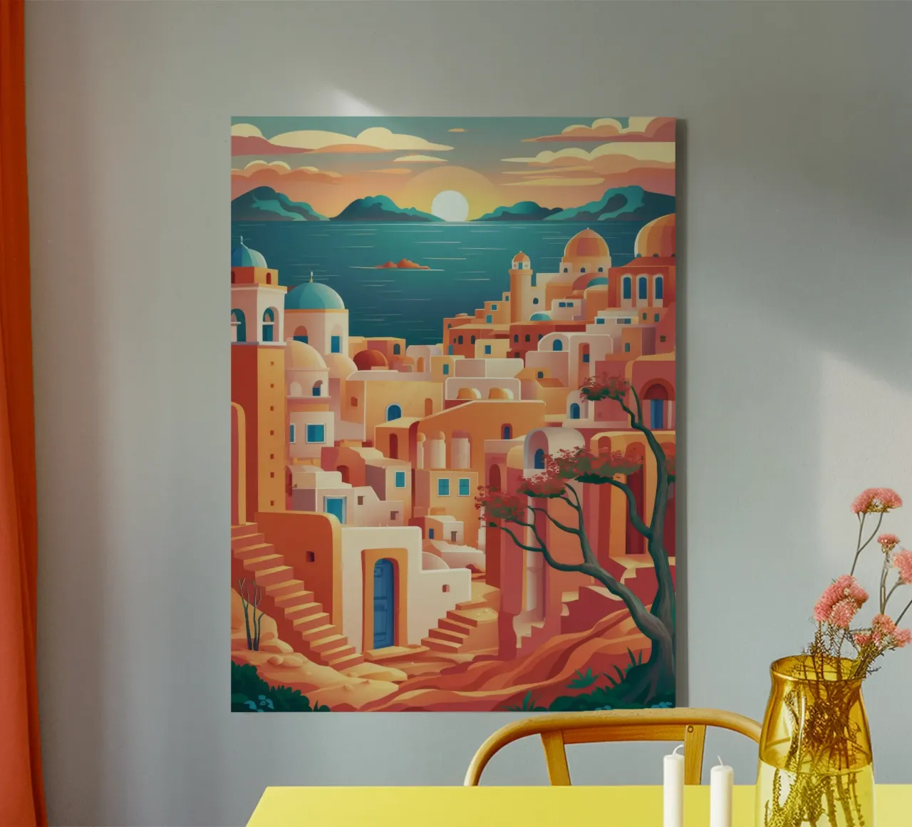 Tramonto della Cittadella del Deserto tela con Cornice a cassetta da Paez Harmony