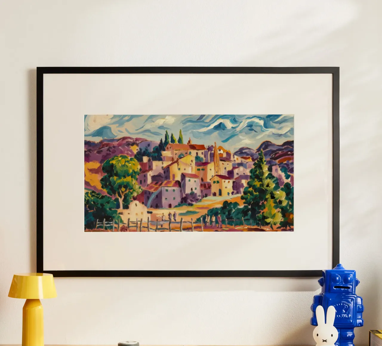 Sunlit Hillside Town hahnemühle by Lush Essence