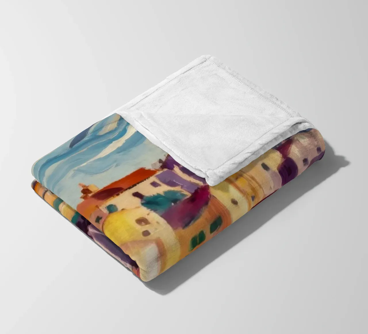 Città collinare illuminata dal sole coperta in pile da Lush Essence