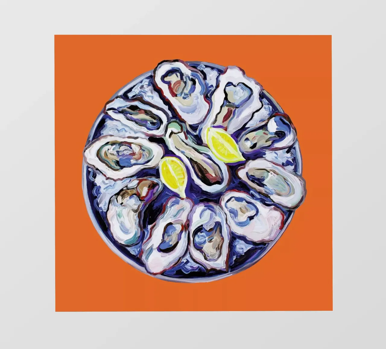 Oysters On A Plate Orange pellicola backlit da Alice Straker