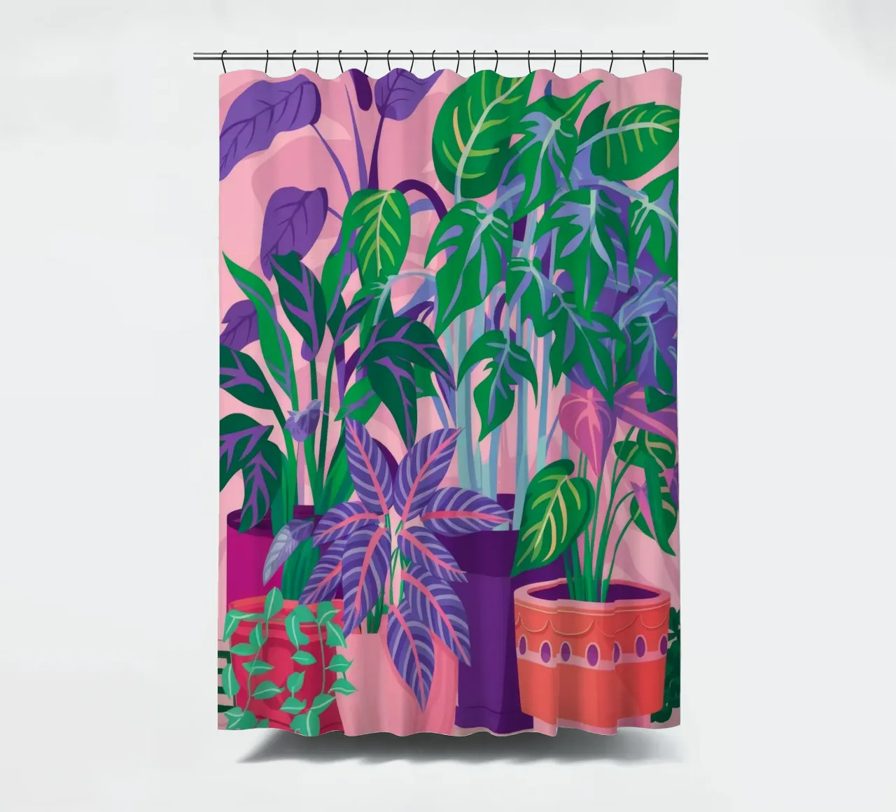 Purple Plant Power shower curtain by Haven Mirage