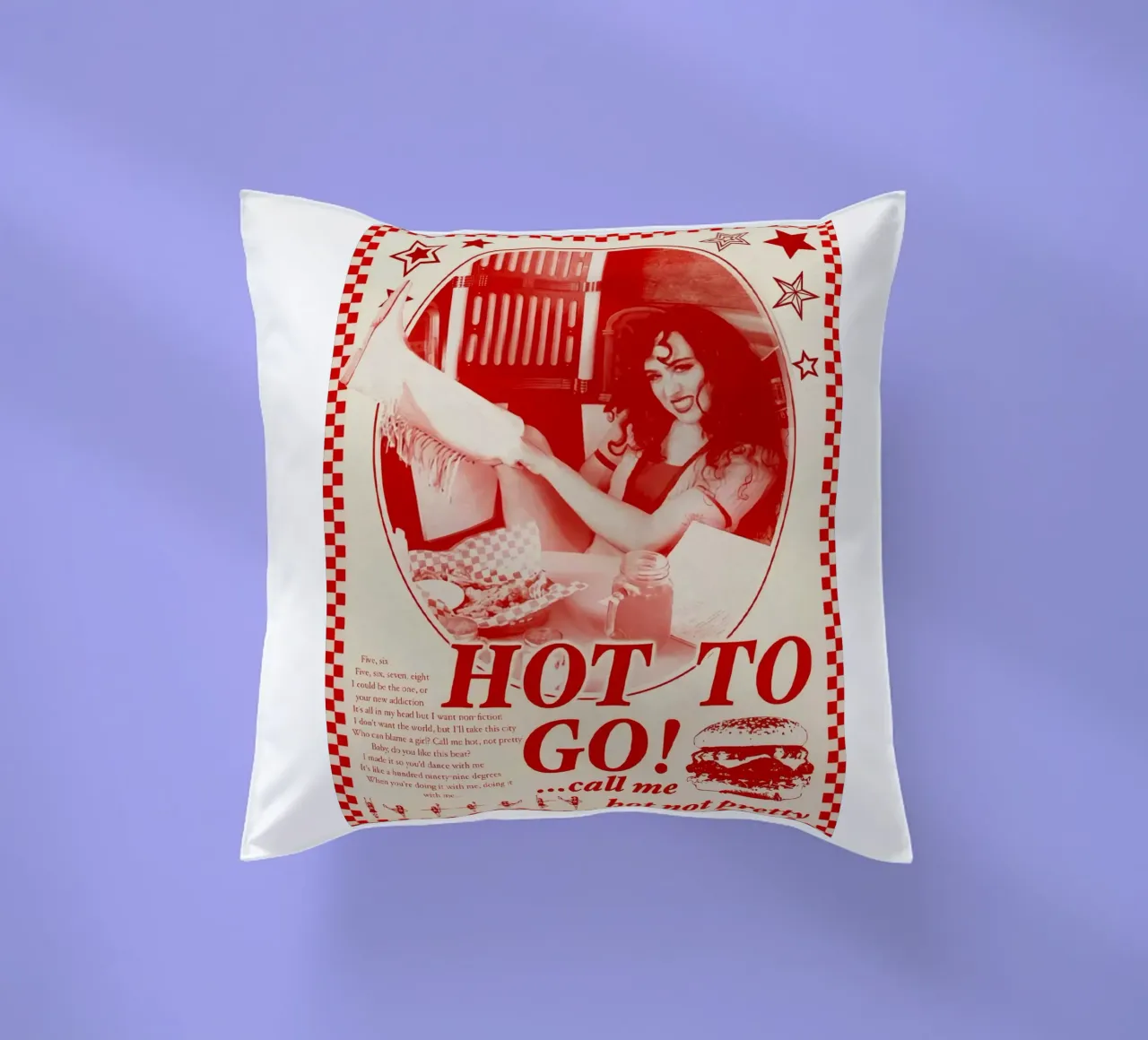 Hot To Go! call me bot not pretty chappell roan poster decorative cushion by ardala guller
