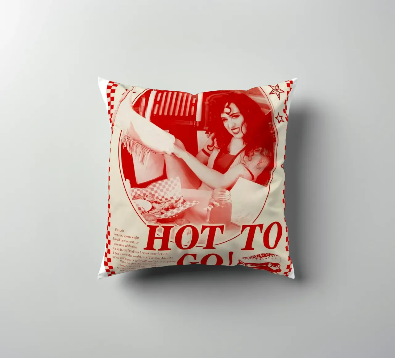 Hot To Go! call me bot not pretty chappell roan poster decorative cushion by ardala guller