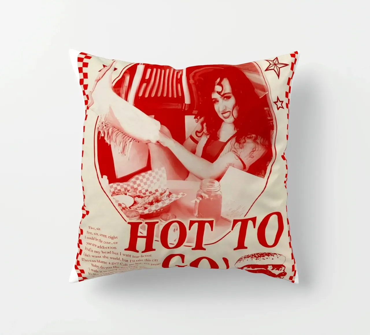 Hot To Go! call me bot not pretty chappell roan poster decorative cushion by ardala guller