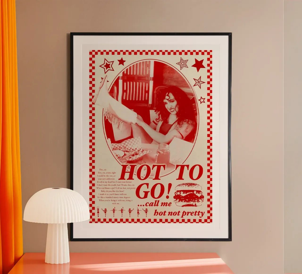Hot To Go! call me bot not pretty chappell roan poster poster with plastic frame by ardala guller