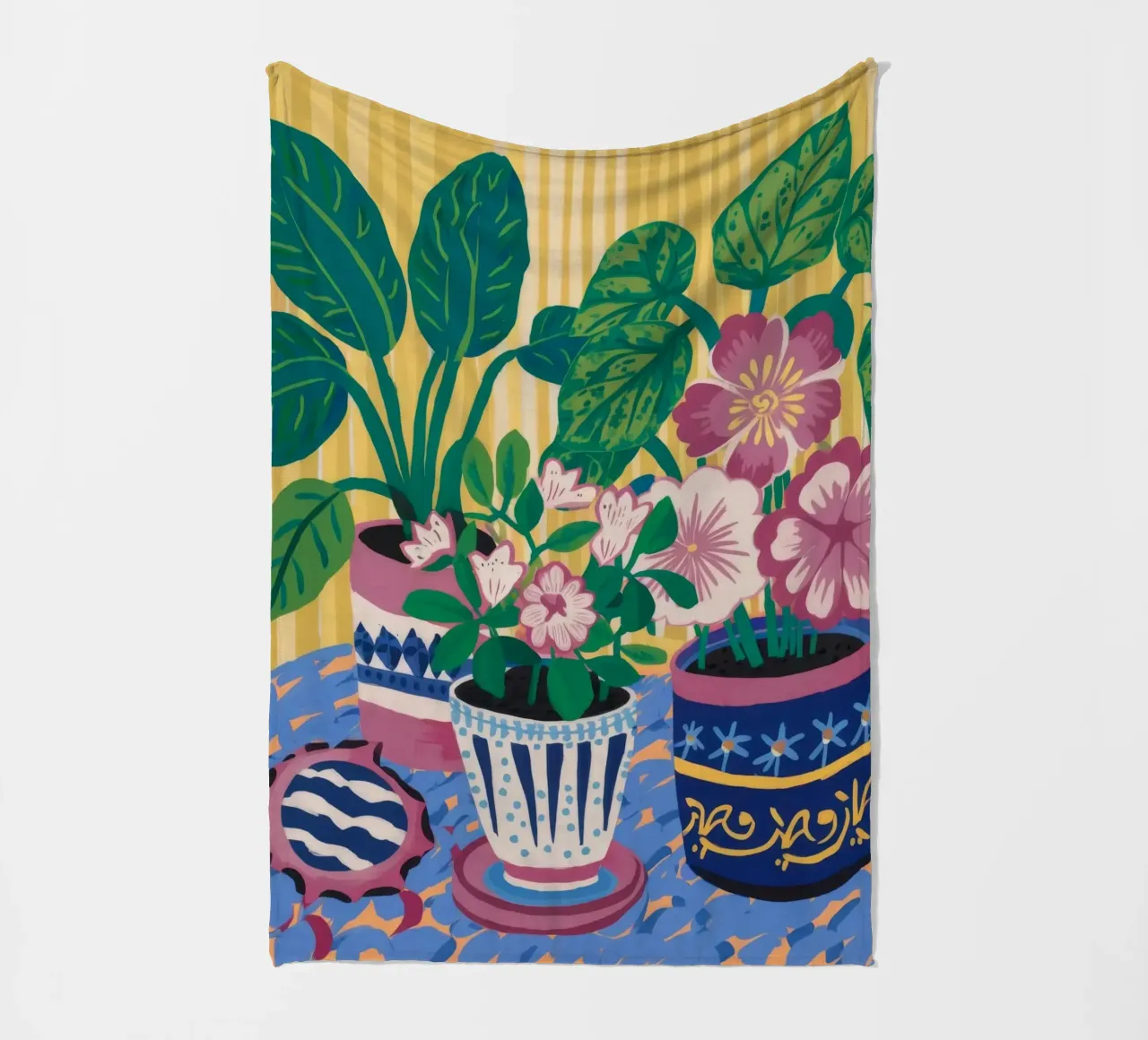 Patterned Pots Flora fleece blanket by Haven Mirage