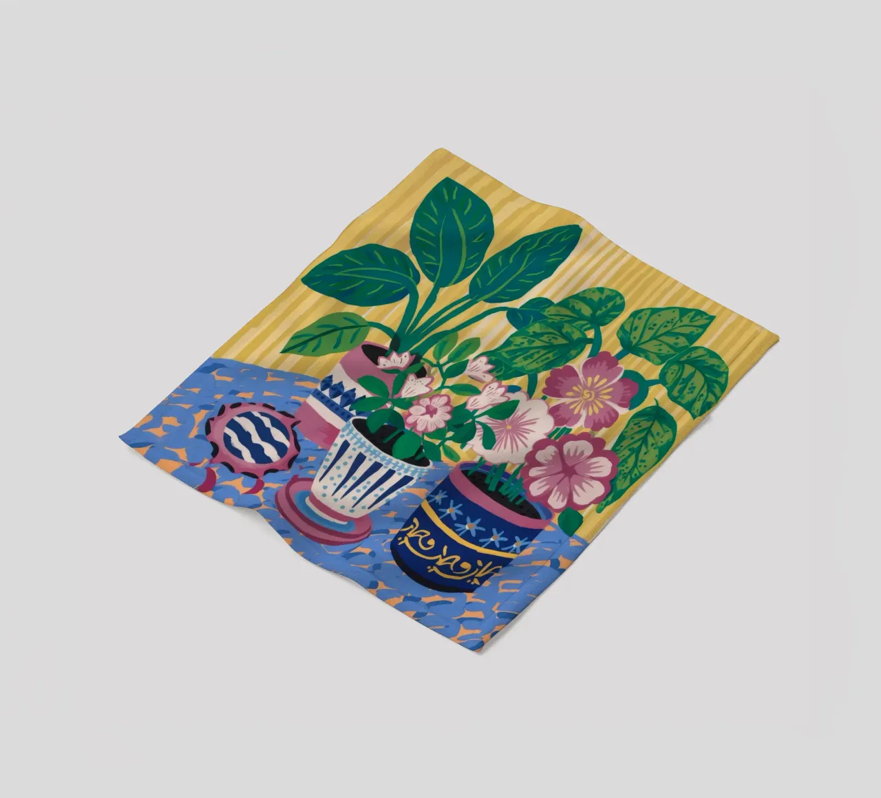 Patterned Pots Flora fleece blanket by Haven Mirage