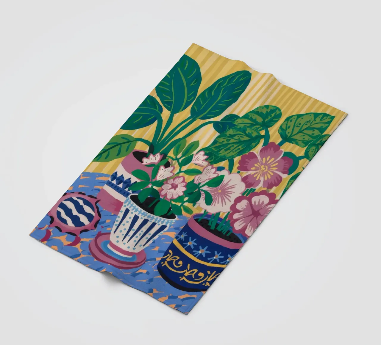 Patterned Pots Flora fleece blanket by Haven Mirage