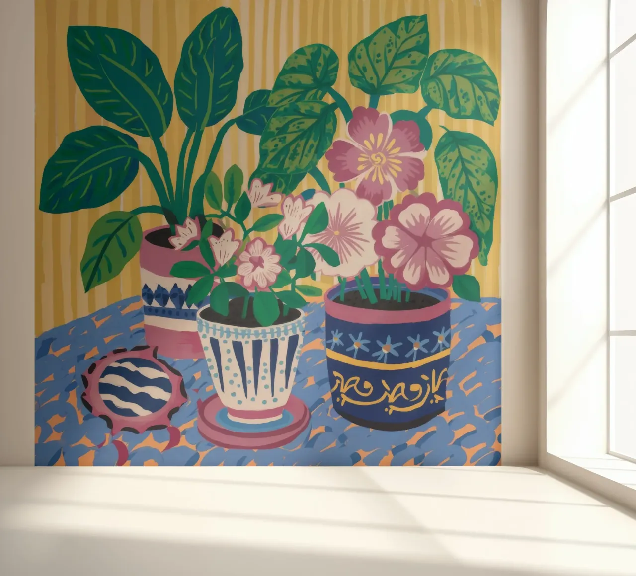 Potten met patroon Flora fotobehang van Haven Mirage