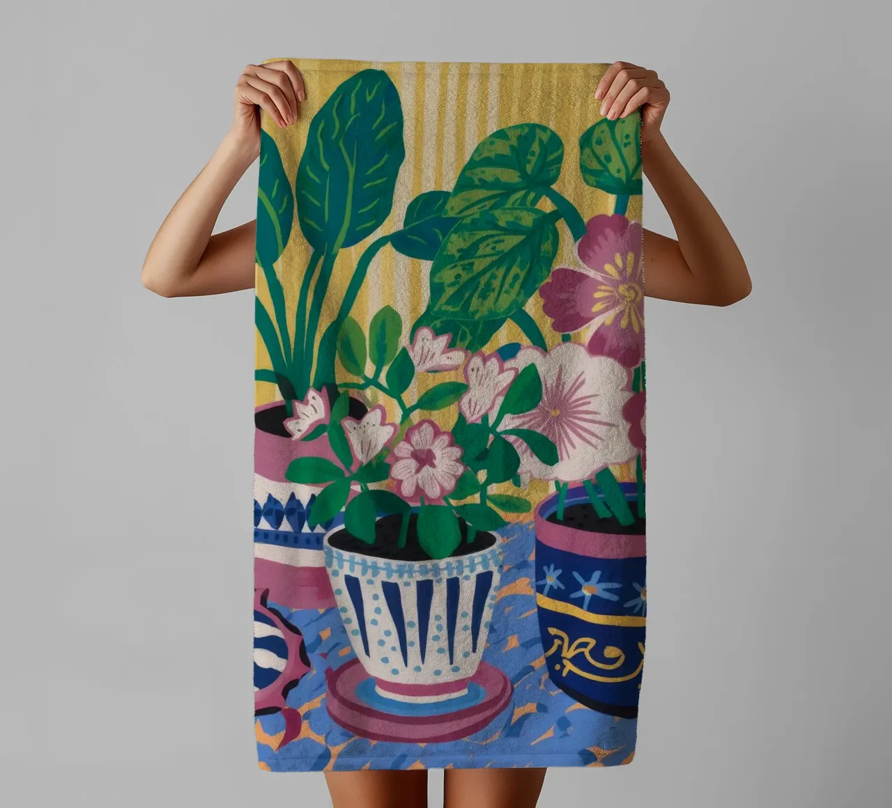 Gemusterte Töpfe Flora Handtuch von Haven Mirage
