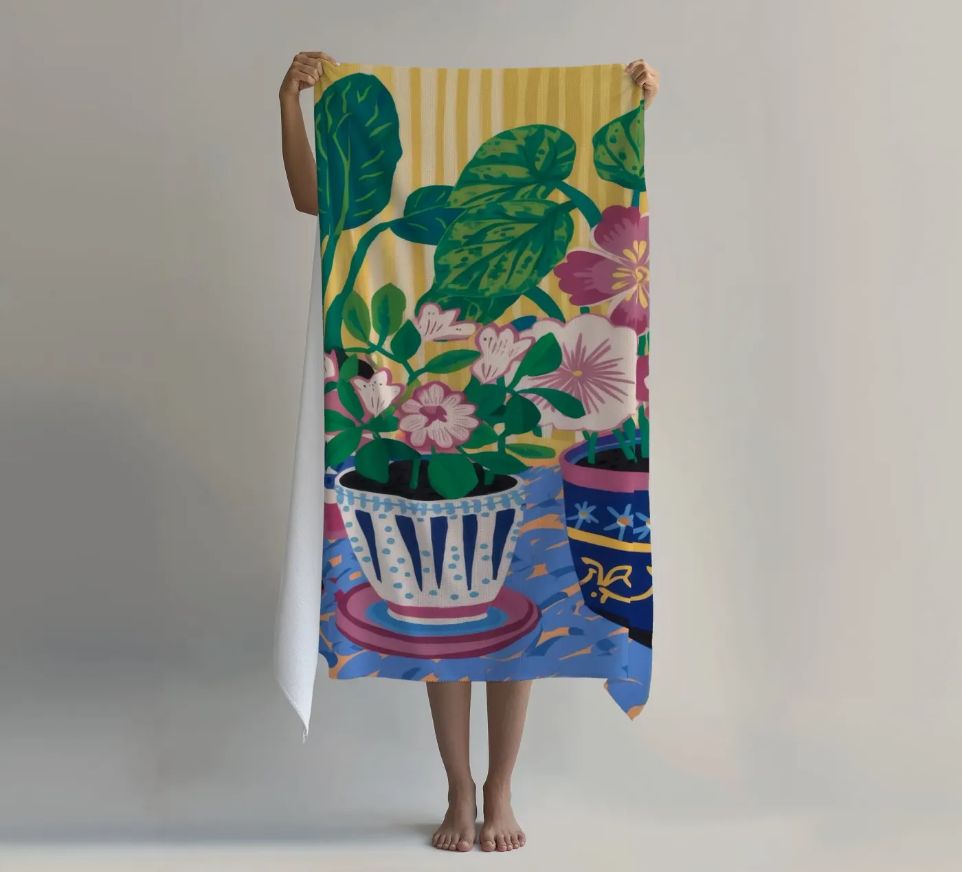 Patterned Pots Flora strandhanddoek van Haven Mirage