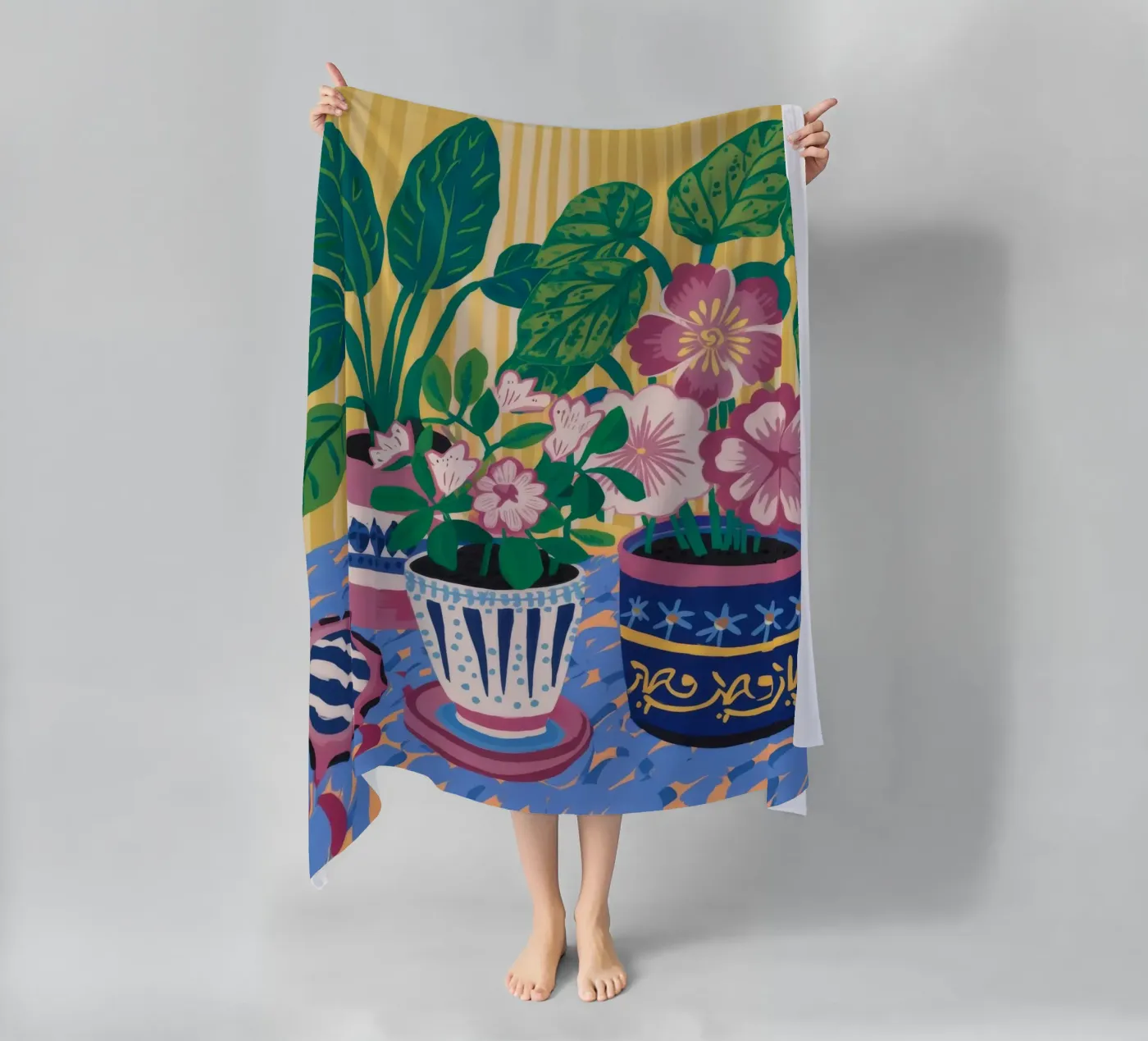 Patterned Pots Flora strandhanddoek van Haven Mirage