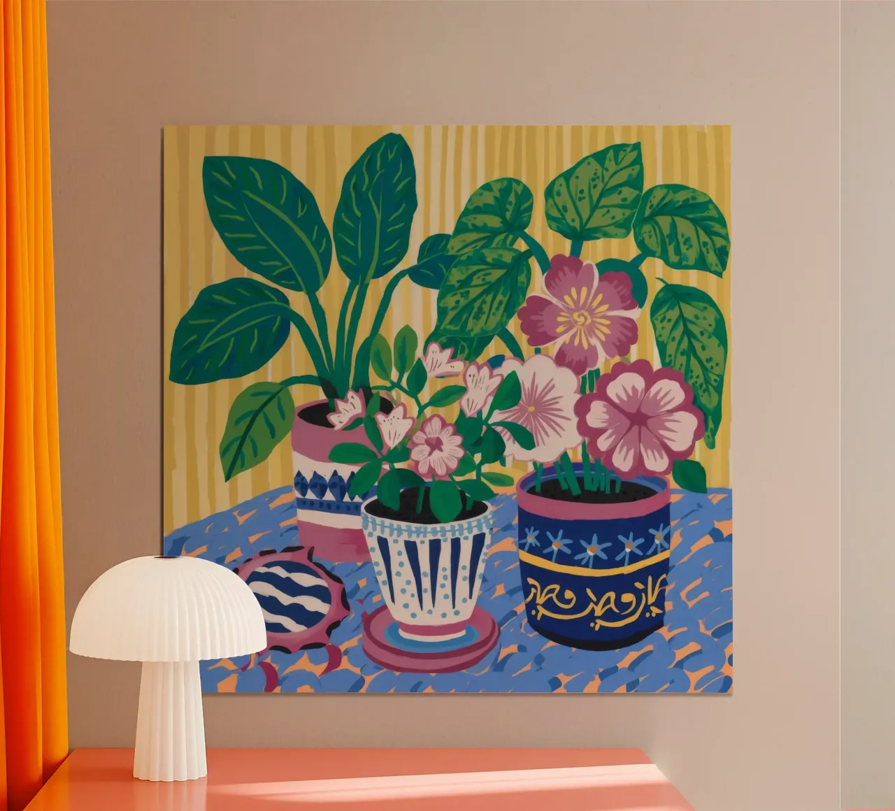 Gemusterte Töpfe Flora Poster von Haven Mirage