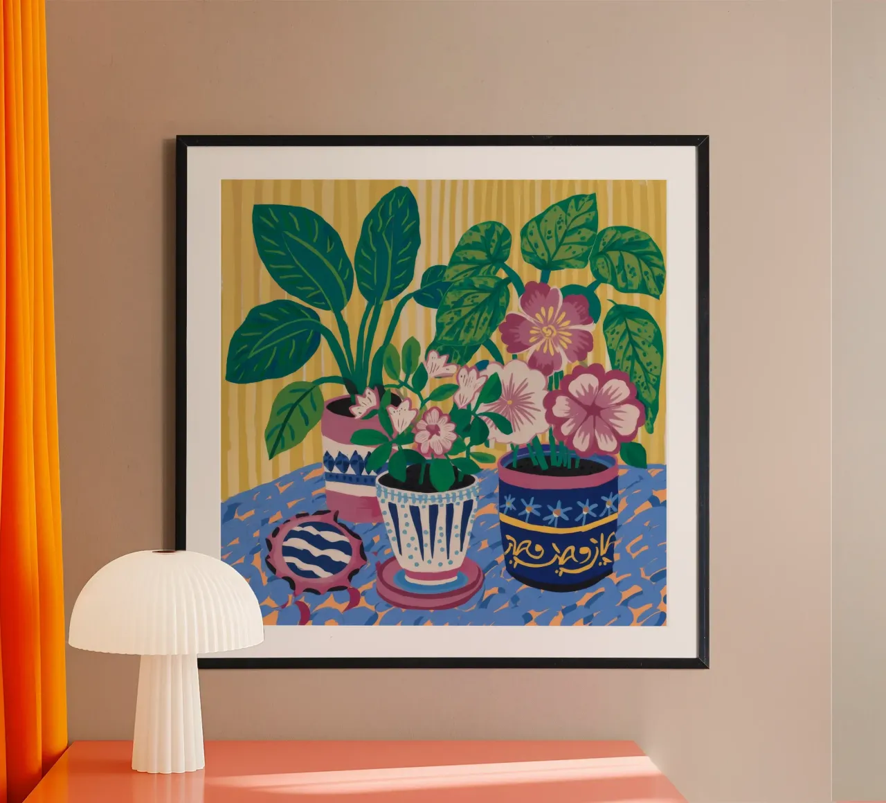 Gemusterte Töpfe Flora Poster von Haven Mirage