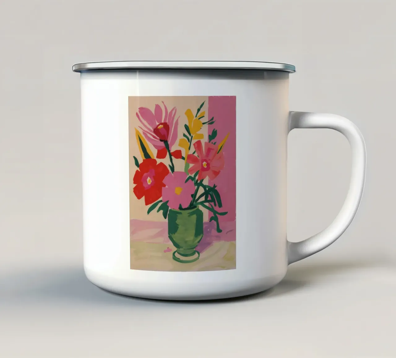 Vaso di papaveri Calore tazza in smalto da Paez Harmony