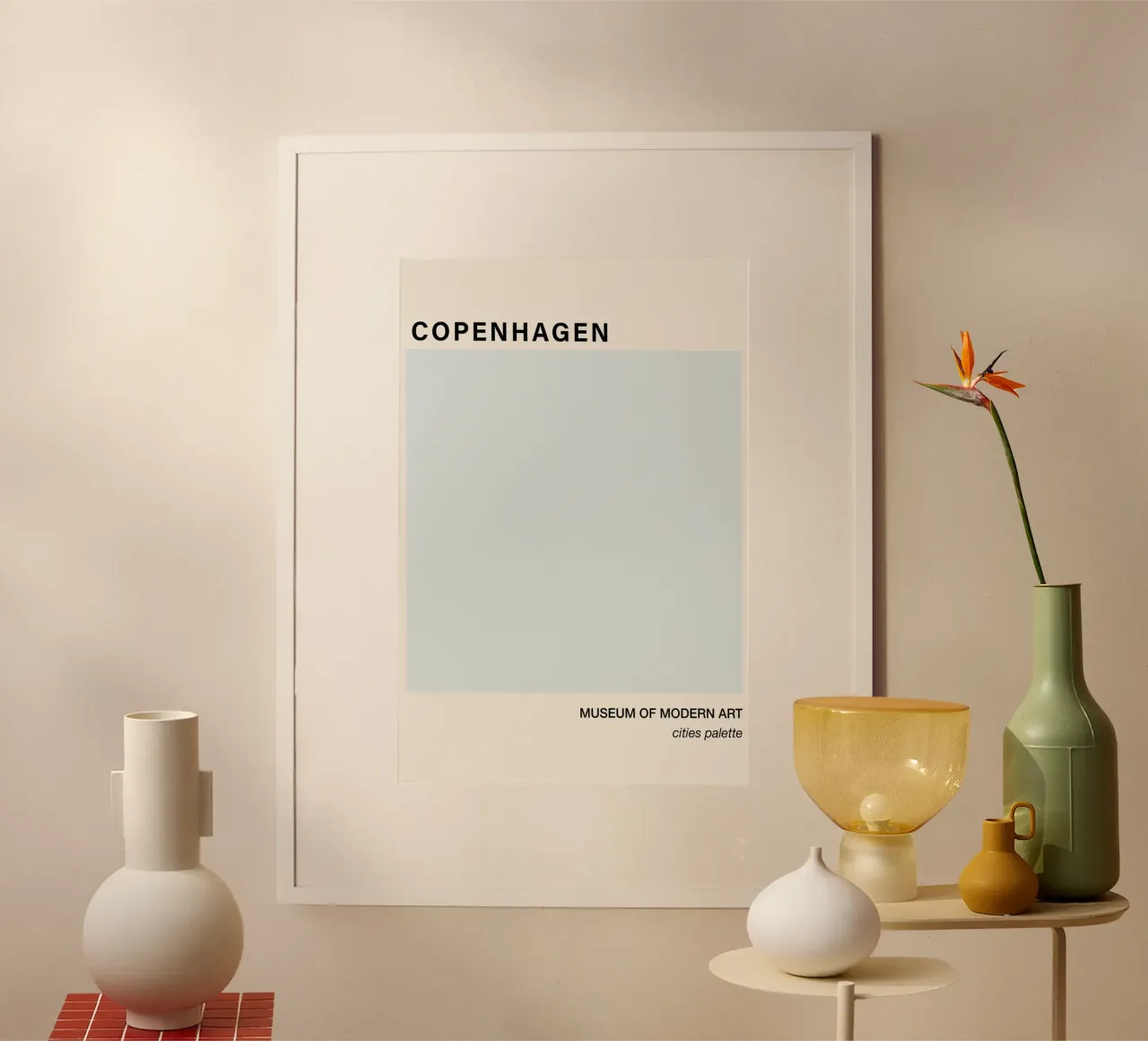 Minimalist blue Copenhagen Art carta hahnemühle da GraceDigitalArtCo