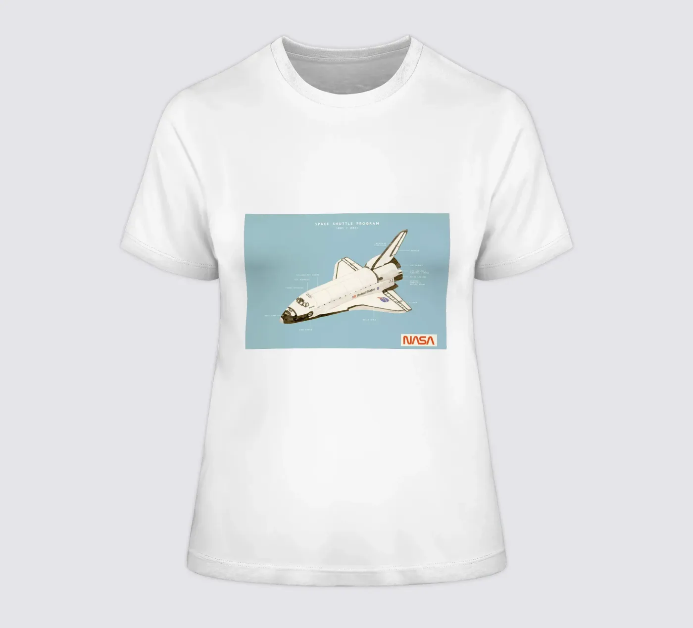 Space Shuttle Program dames t-shirt getailleerd van Florent Bodart