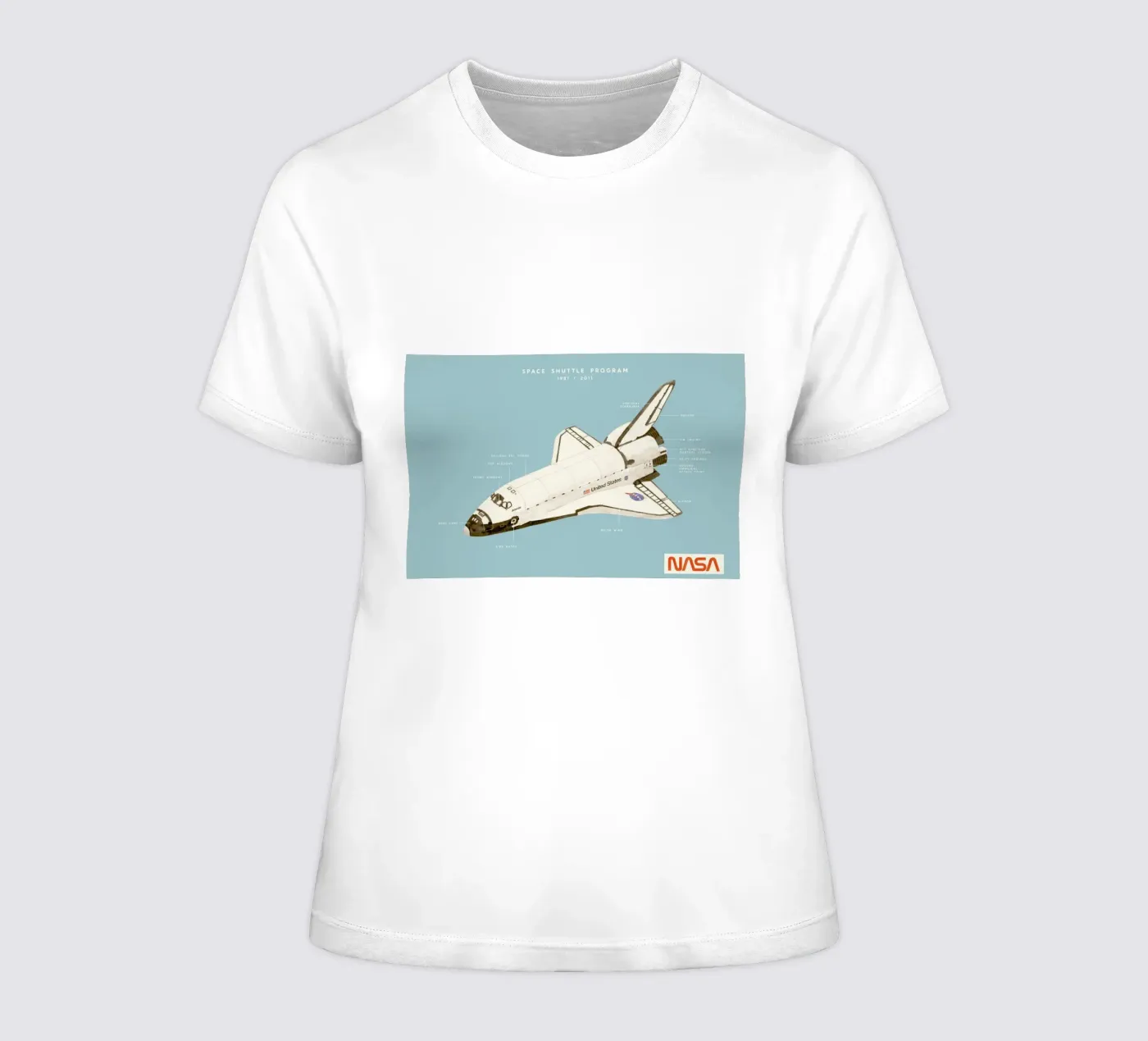 Space Shuttle Program dames t-shirt getailleerd van Florent Bodart