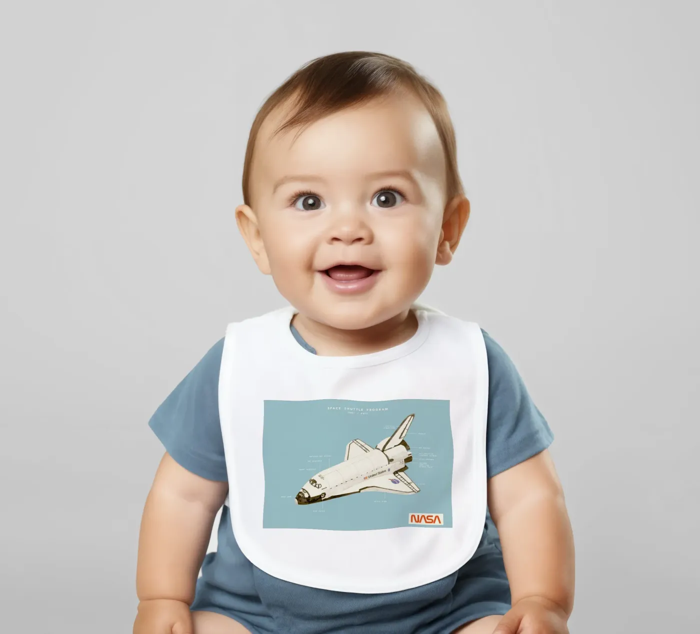 Space Shuttle Program baby bib by Florent Bodart