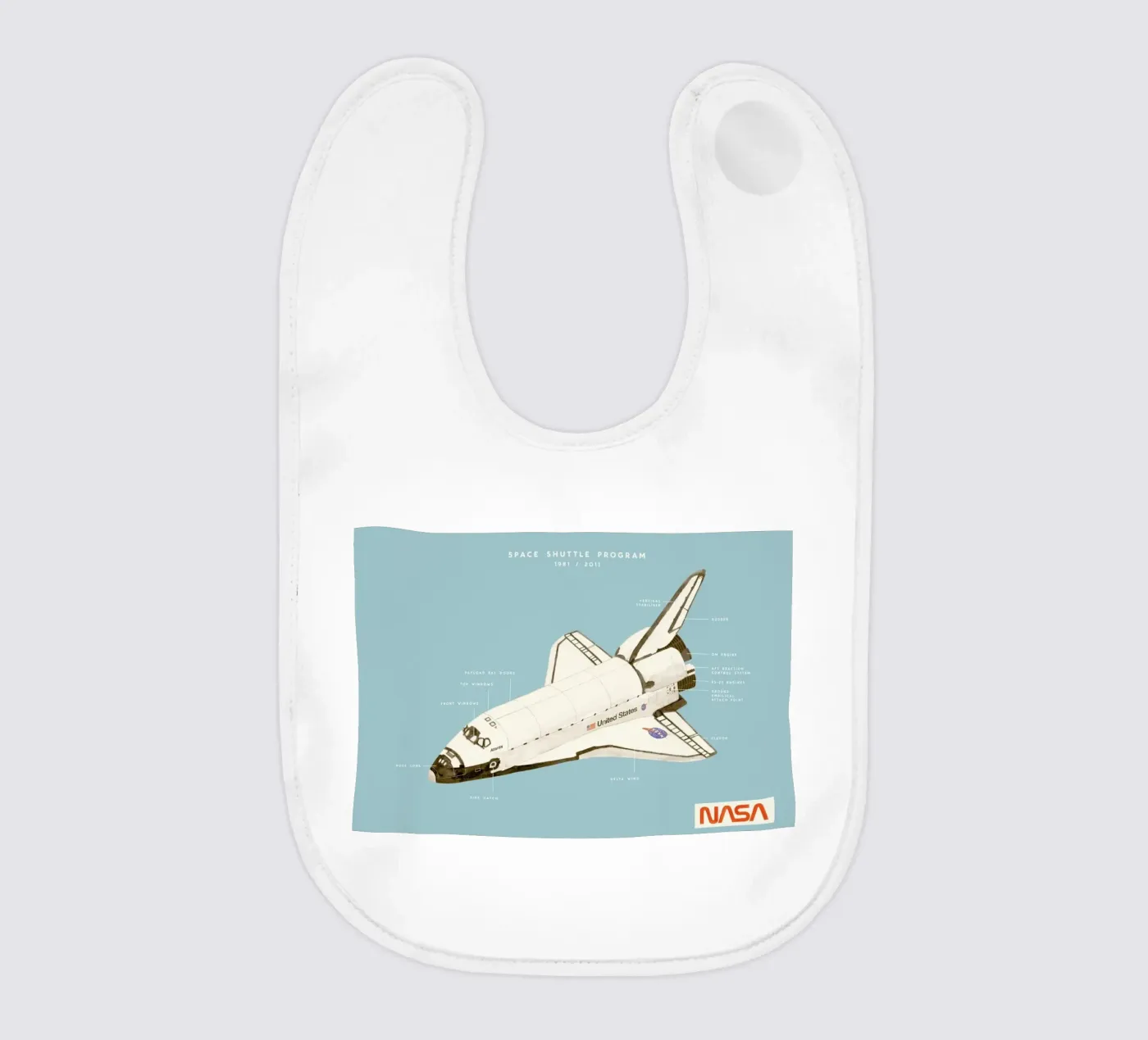 Space Shuttle Program baby bib by Florent Bodart