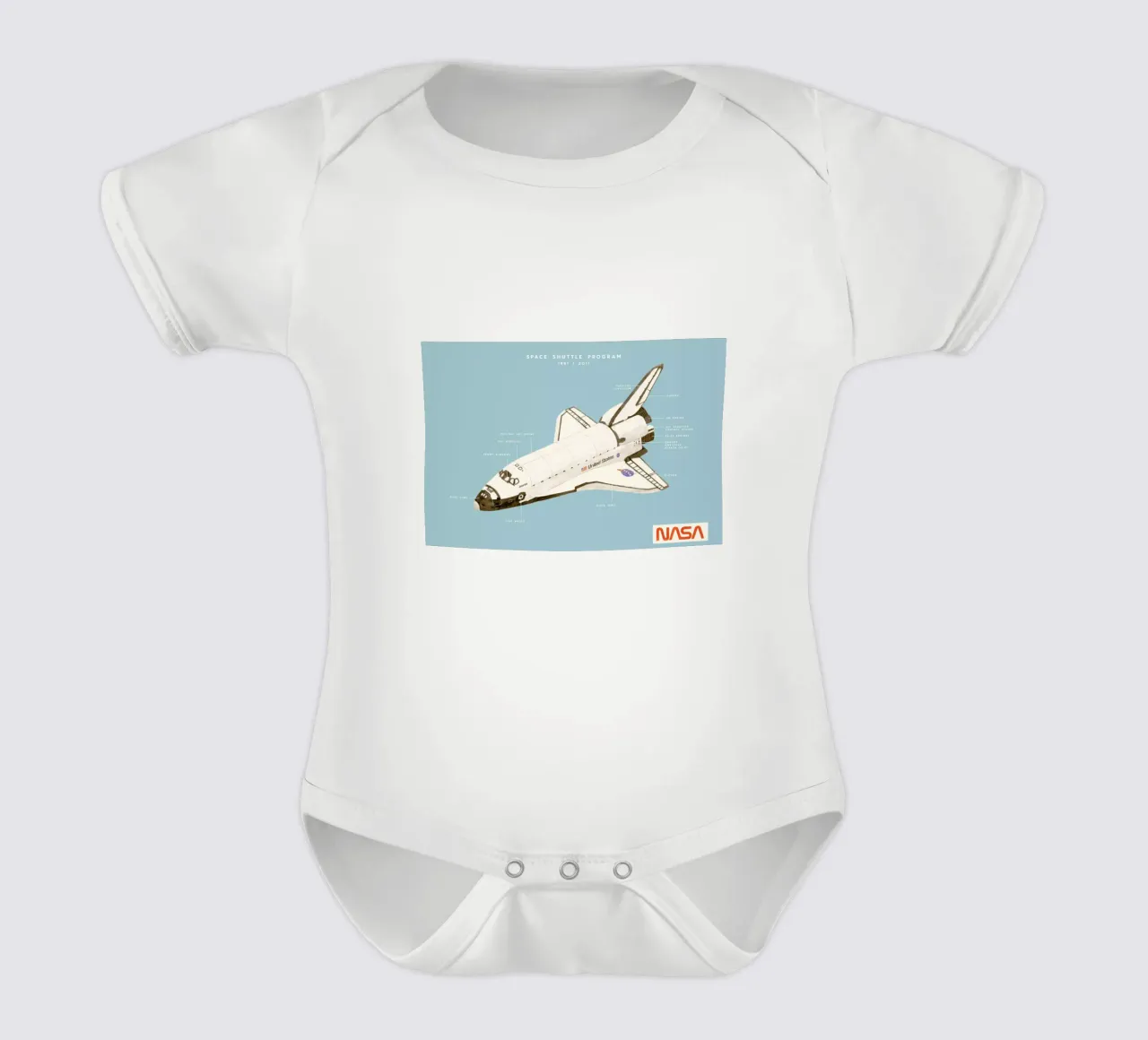 Space Shuttle Program body neonato maniche corte da Florent Bodart